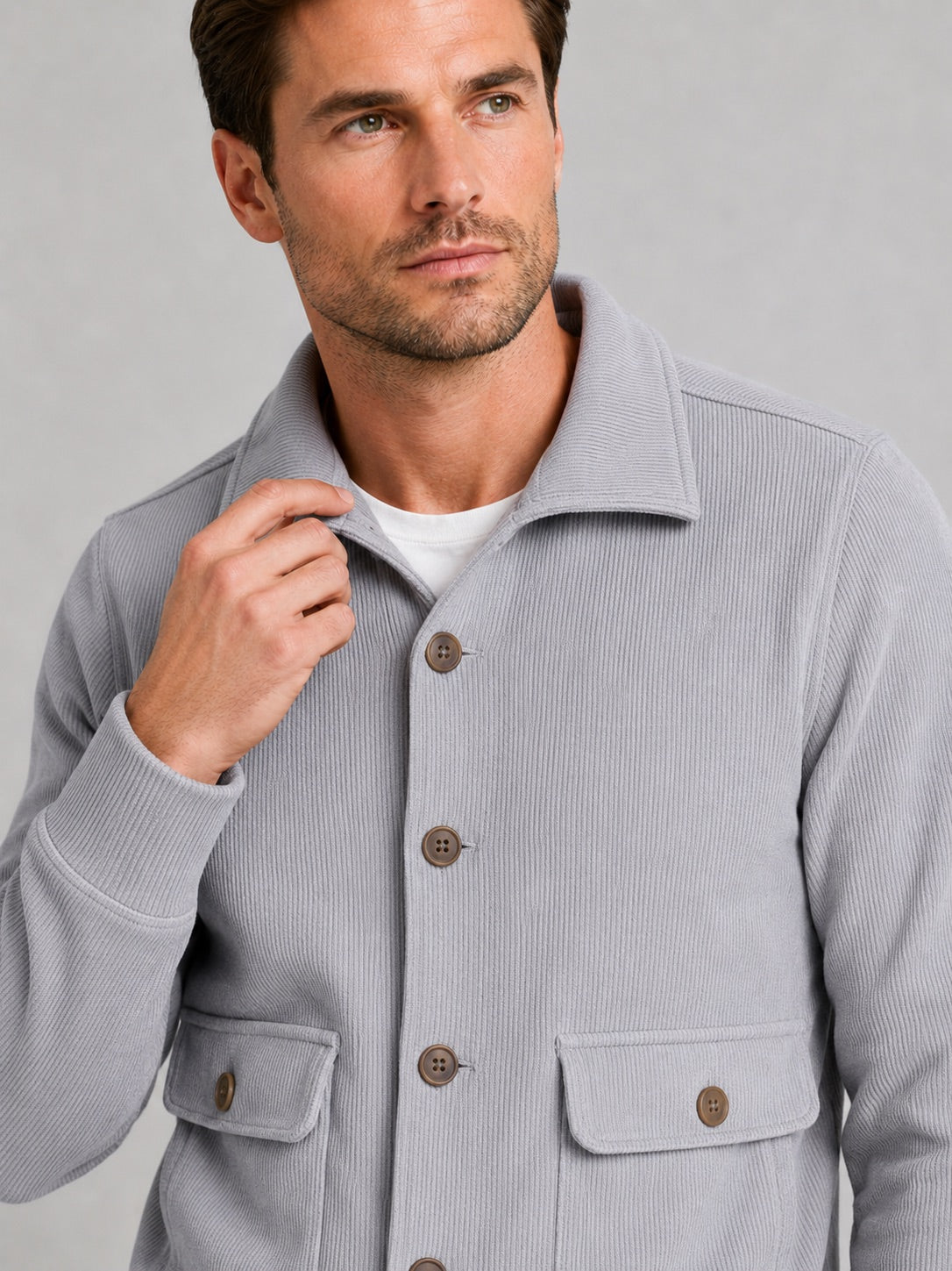 Men’s Chore Jacket Button-Up Windproof Pocket Casual Winter Autumn Jacket for Outdoor and Everyday Wear