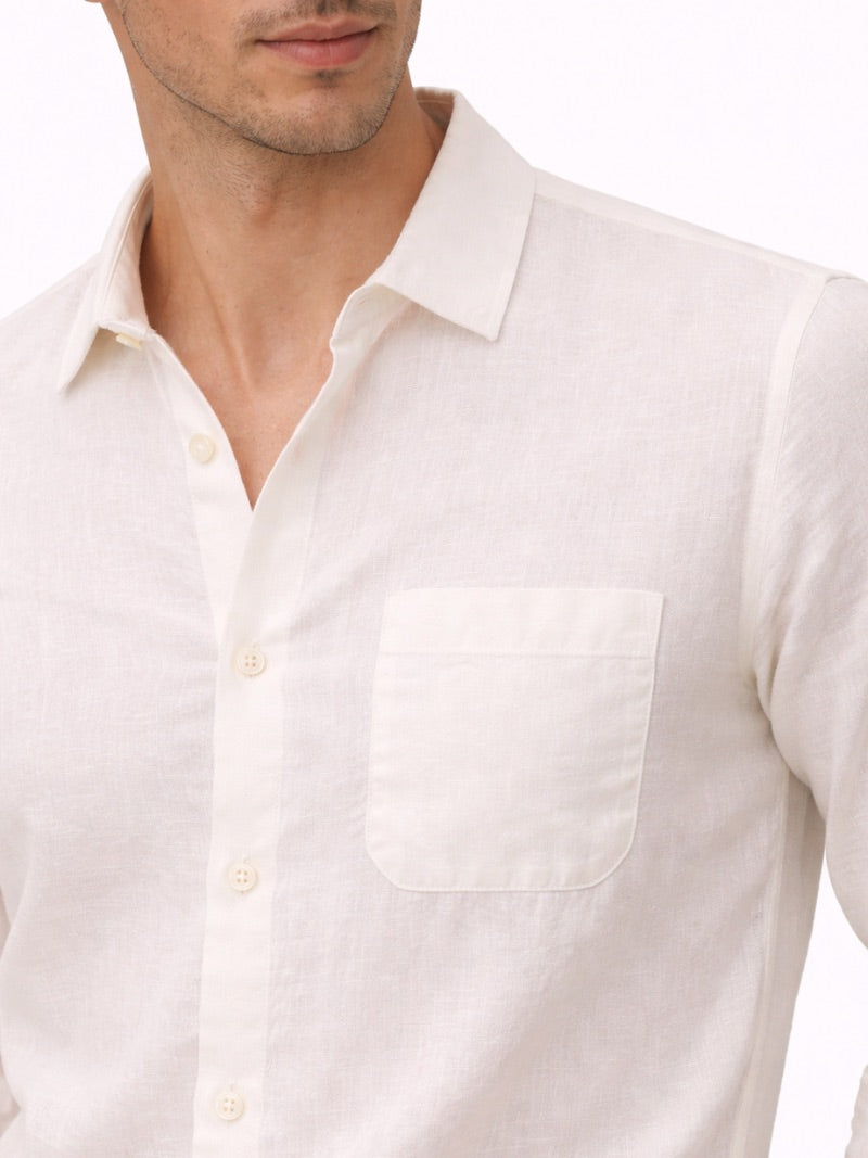 Men’s Linen Button-Up Shirt Lightweight Breathable Casual Summer Essential for Beach, Vacation, Resort and Smart Casual Wear
