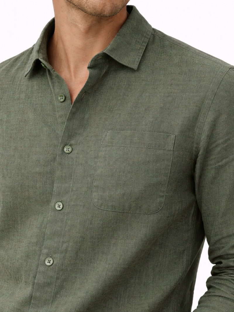 Men’s Linen Button-Up Shirt Lightweight Breathable Casual Summer Essential for Beach, Vacation, Resort and Smart Casual Wear