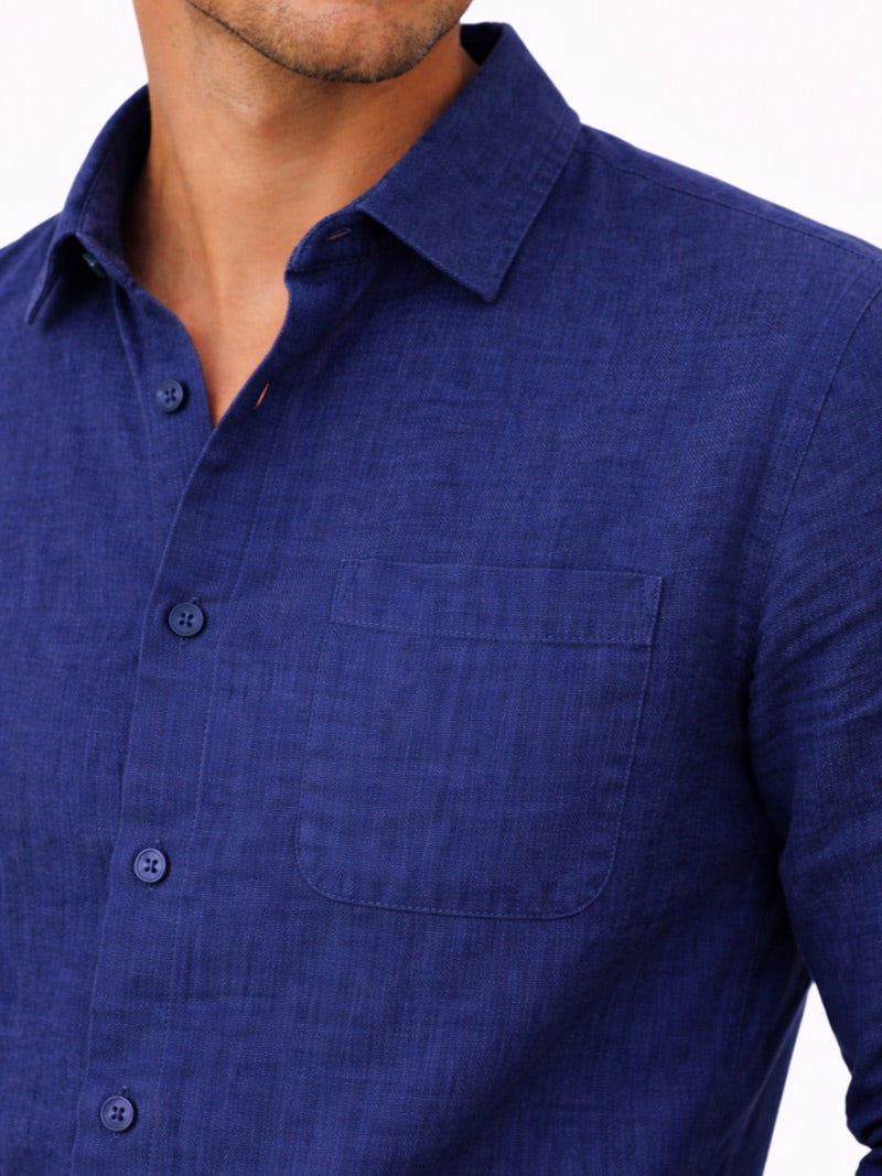 Men’s Linen Button-Up Shirt Lightweight Breathable Casual Summer Essential for Beach, Vacation, Resort and Smart Casual Wear