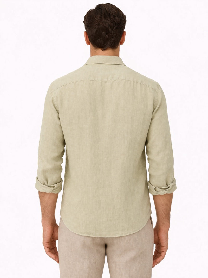 Men’s Linen Button-Up Shirt Lightweight Breathable Casual Summer Essential for Beach, Vacation, Resort and Smart Casual Wear