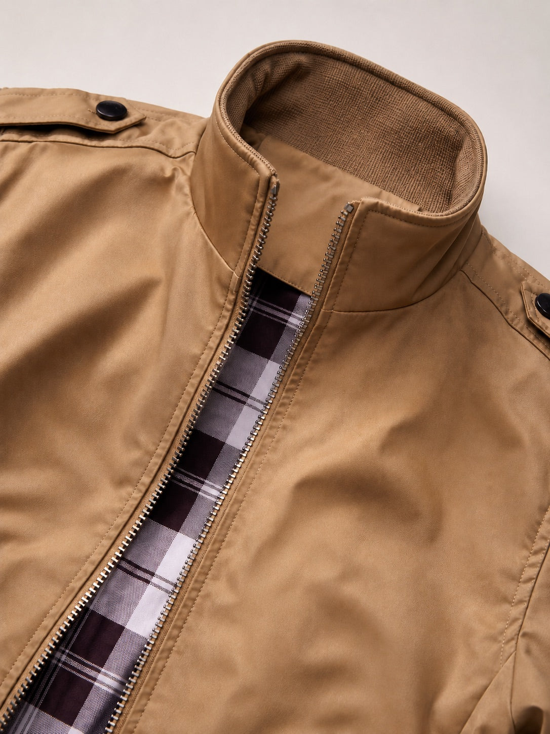 Men’s Stand Collar Trench Jacket Slim Fit Lightweight Business Coat Tailored Outerwear for Office, Travel and Smart Casual Wear