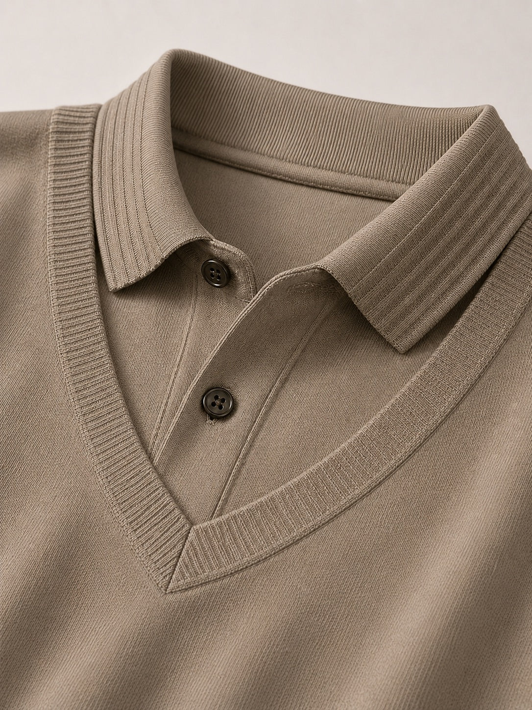 Men’s Long Sleeve Polo Shirt Solid Colour Lightweight All-Season Business Casual Top for Office and Vacation Wear
