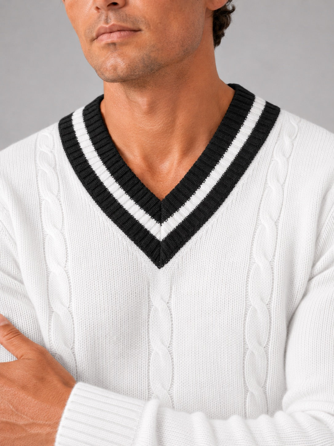 Men’s V-Neck Knit Jumper Breathable Warm Long Sleeve Autumn Winter Pullover for Outdoor Casual and Everyday Wear