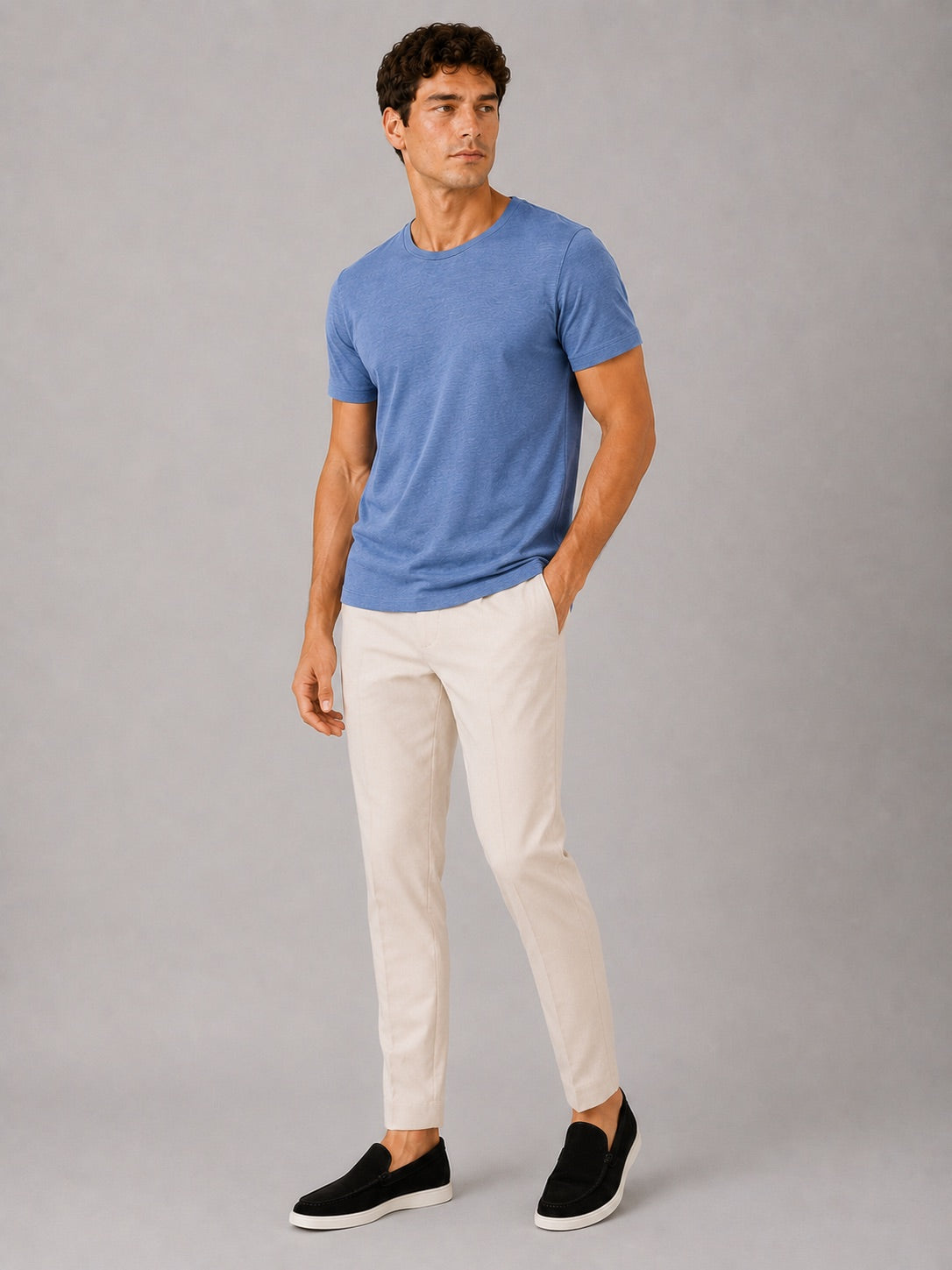 Men’s Crew Neck T-Shirt 100% Cotton Soft Short Sleeve Summer Top for Homewear and Casual Wear
