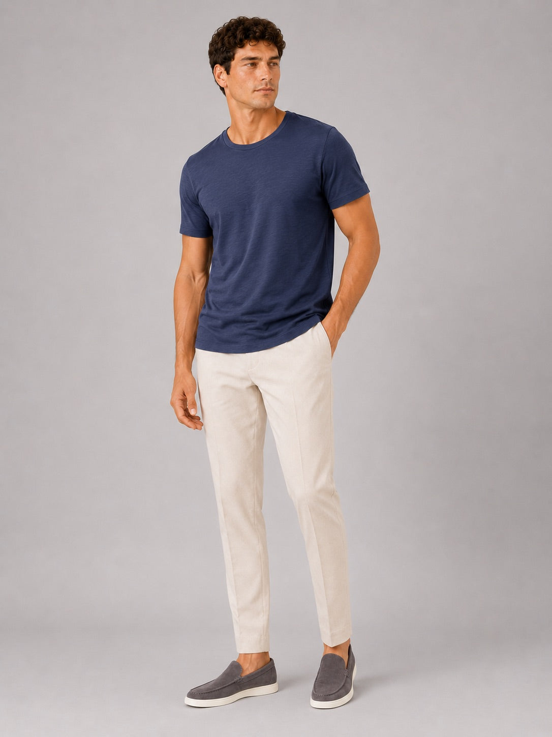 Men’s Crew Neck T-Shirt 100% Cotton Soft Short Sleeve Summer Top for Homewear and Casual Wear