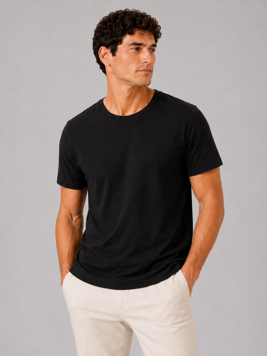 Men’s Crew Neck T-Shirt 100% Cotton Soft Short Sleeve Summer Top for Homewear and Casual Wear