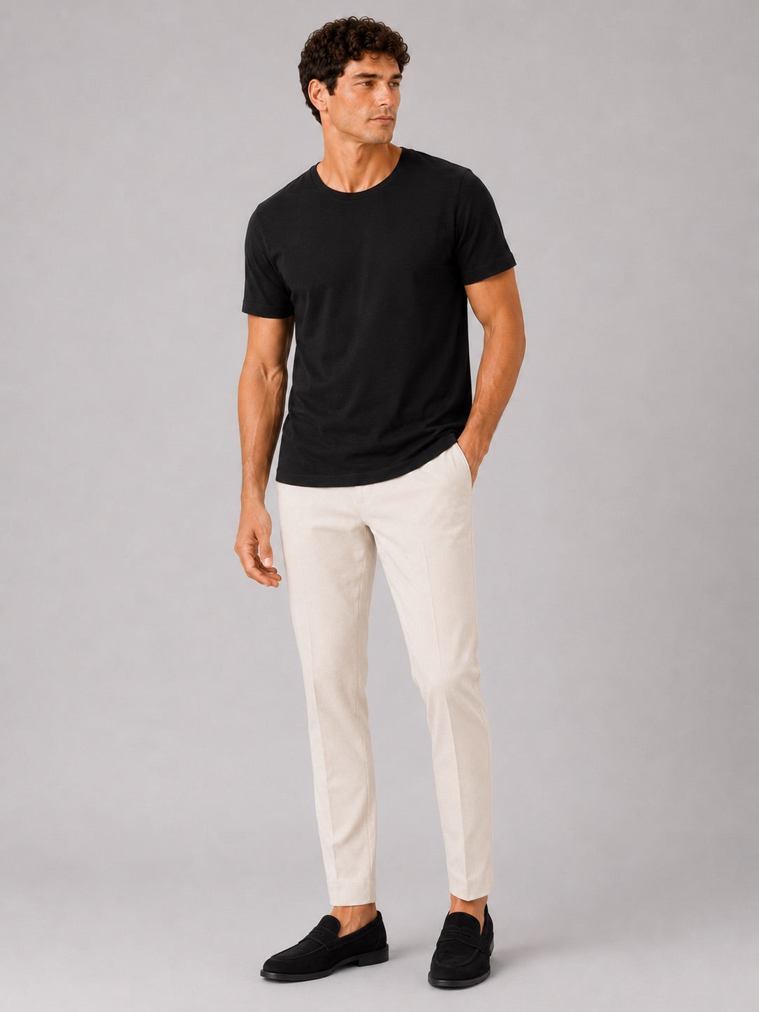 Men’s Crew Neck T-Shirt 100% Cotton Soft Short Sleeve Summer Top for Homewear and Casual Wear