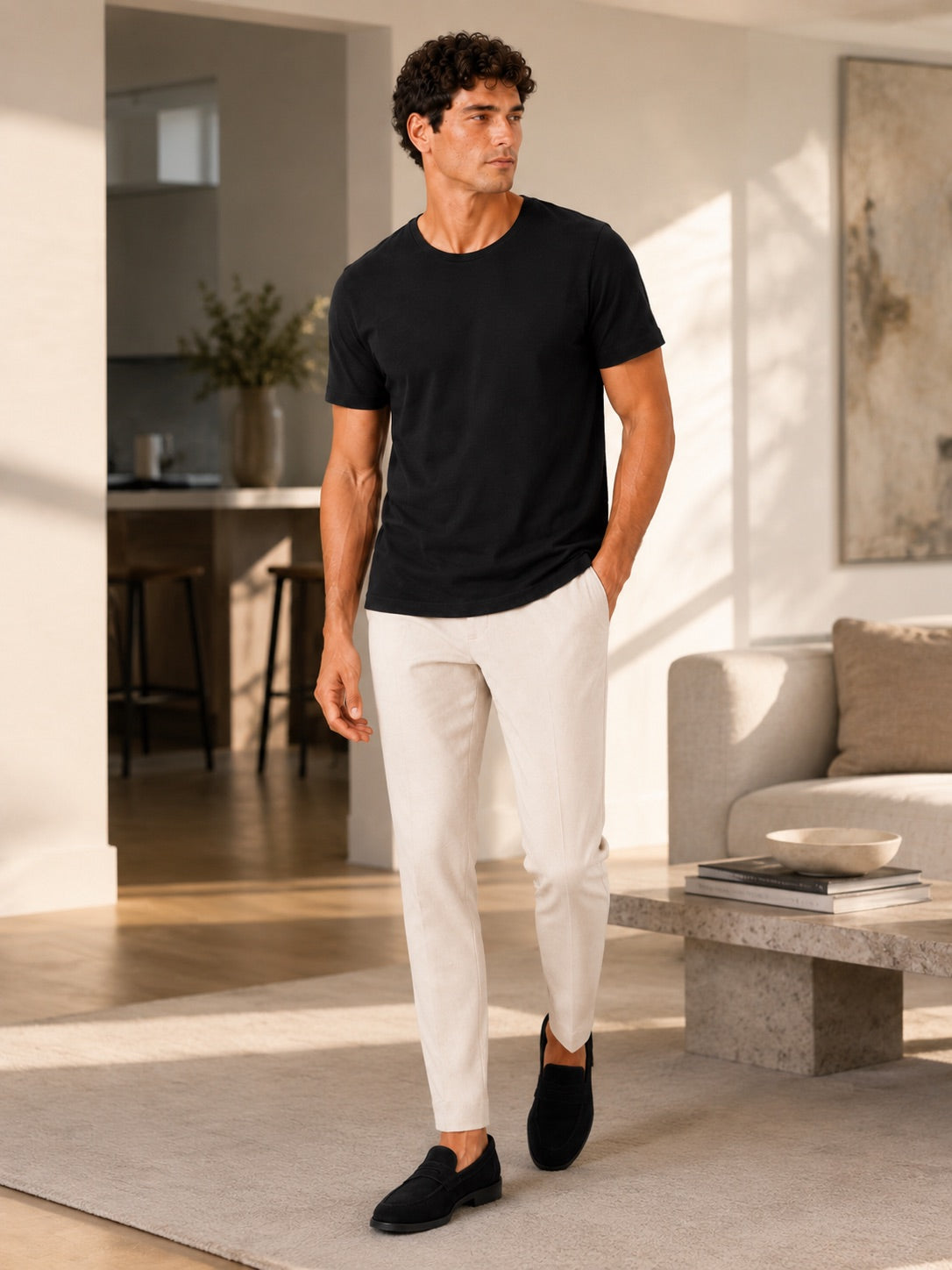 Men’s Crew Neck T-Shirt 100% Cotton Soft Short Sleeve Summer Top for Homewear and Casual Wear