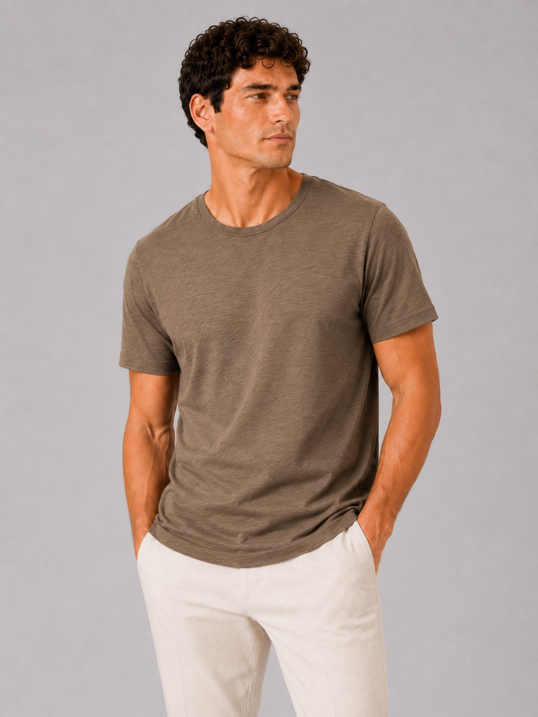 Men’s Crew Neck T-Shirt 100% Cotton Soft Short Sleeve Summer Top for Homewear and Casual Wear