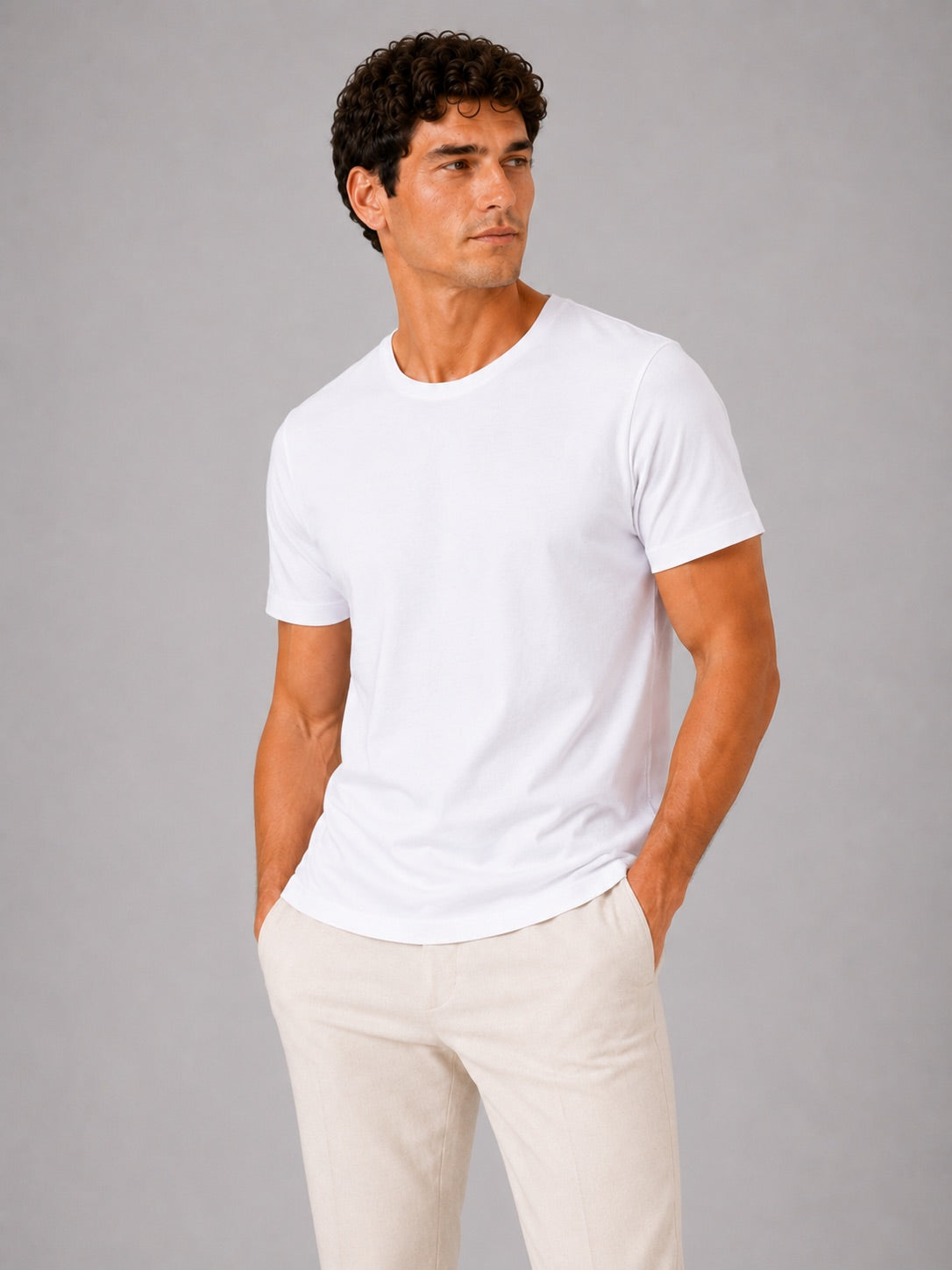 Men’s Crew Neck T-Shirt 100% Cotton Soft Short Sleeve Summer Top for Homewear and Casual Wear