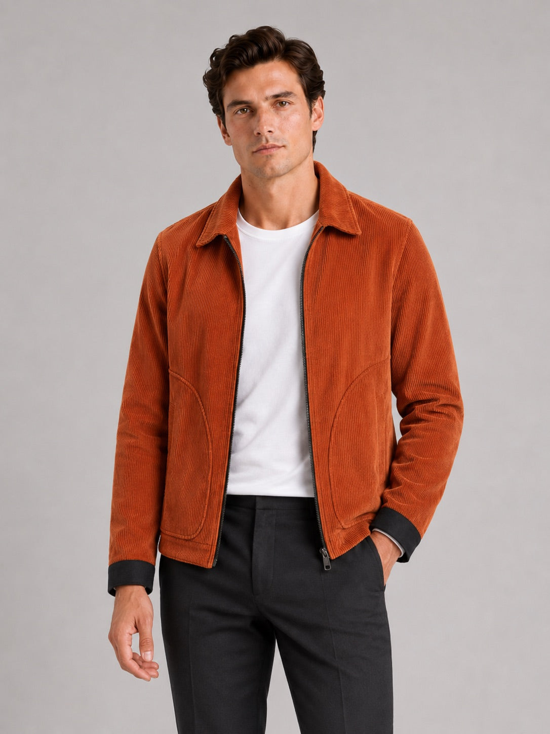 Men’s Corduroy Autumn Jacket Thick Warm Autumn Casual Jacket for Outdoor and Everyday Wear