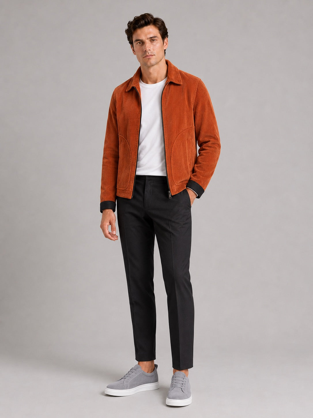Men’s Corduroy Autumn Jacket Thick Warm Autumn Casual Jacket for Outdoor and Everyday Wear