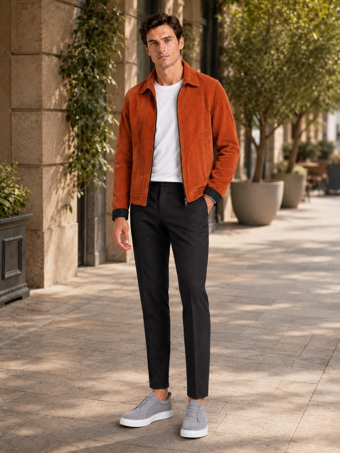 Men’s Corduroy Autumn Jacket Thick Warm Autumn Casual Jacket for Outdoor and Everyday Wear