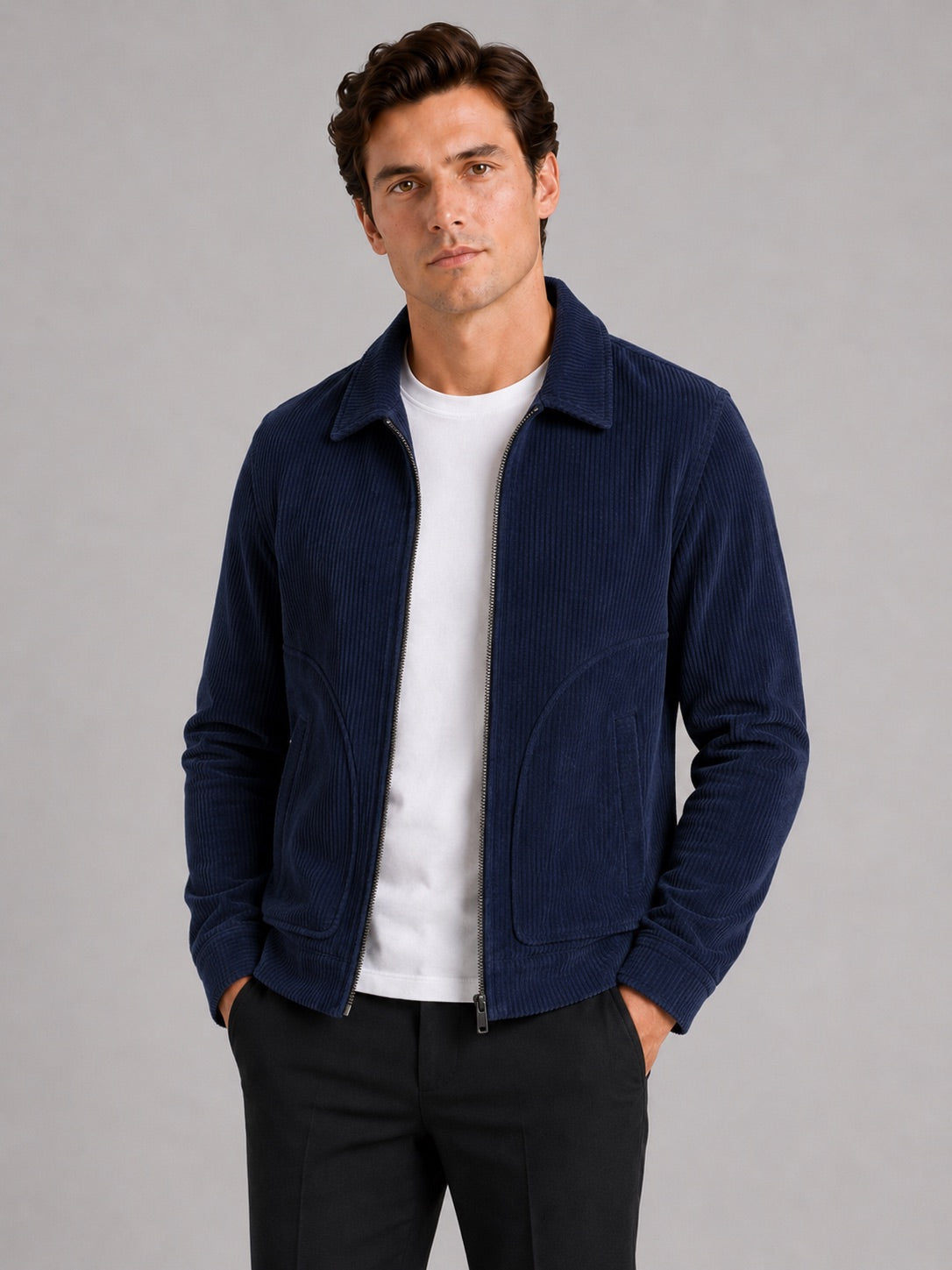 Men’s Corduroy Autumn Jacket Thick Warm Autumn Casual Jacket for Outdoor and Everyday Wear