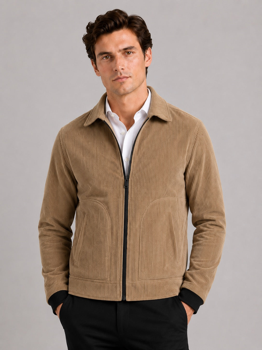 Men’s Corduroy Autumn Jacket Thick Warm Autumn Casual Jacket for Outdoor and Everyday Wear