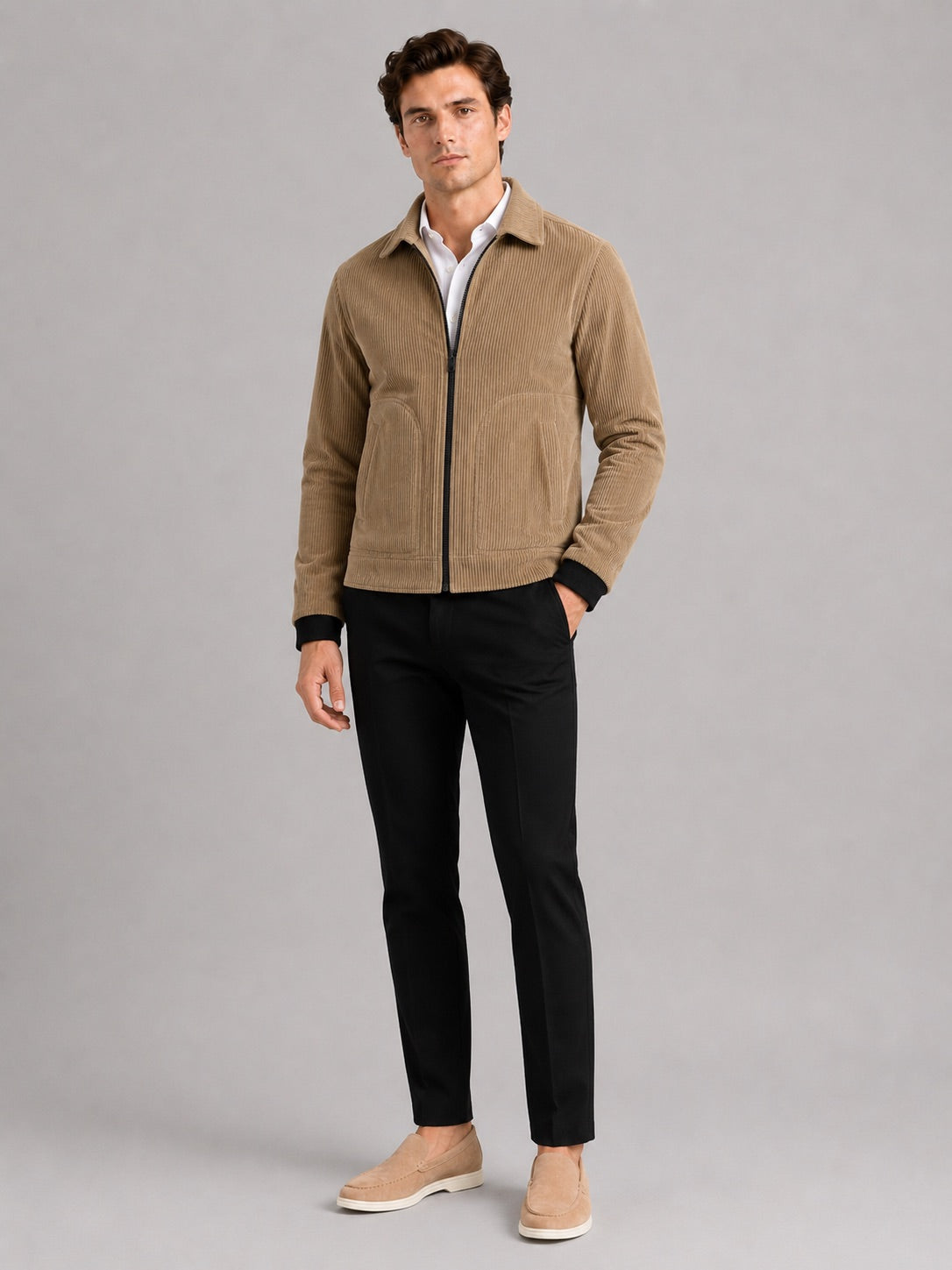 Men’s Corduroy Autumn Jacket Thick Warm Autumn Casual Jacket for Outdoor and Everyday Wear
