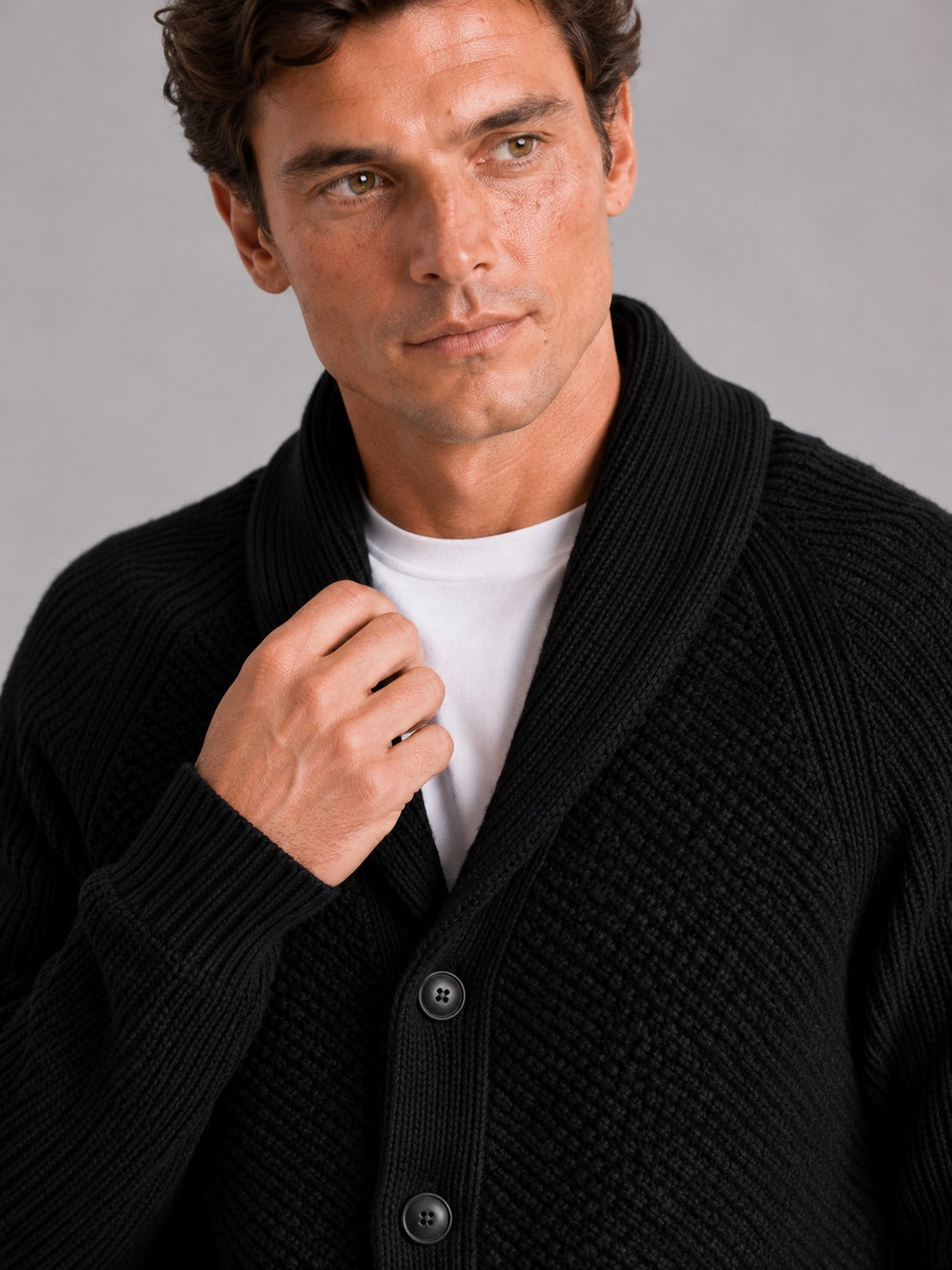 Men’s Knit Cardigan Jumper Long Sleeve Front Pocket Autumn Winter Layer for Casual and Everyday Wear