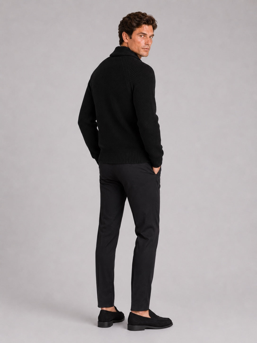 Men’s Knit Cardigan Jumper Long Sleeve Front Pocket Autumn Winter Layer for Casual and Everyday Wear