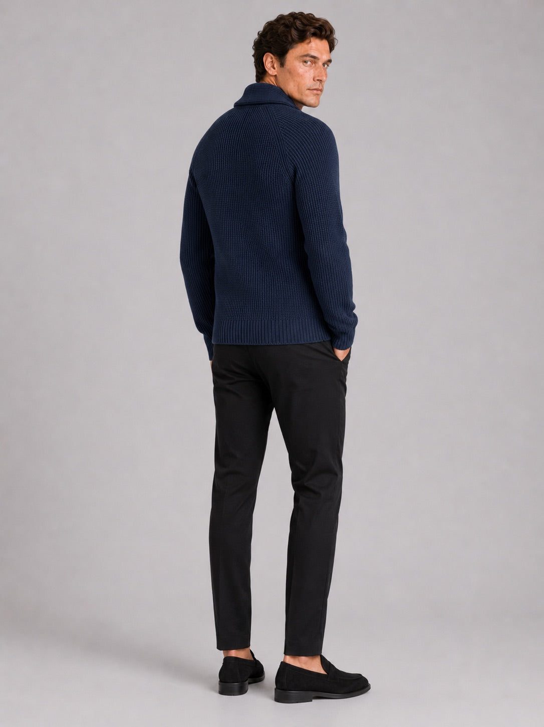 Men’s Knit Cardigan Jumper Long Sleeve Front Pocket Autumn Winter Layer for Casual and Everyday Wear