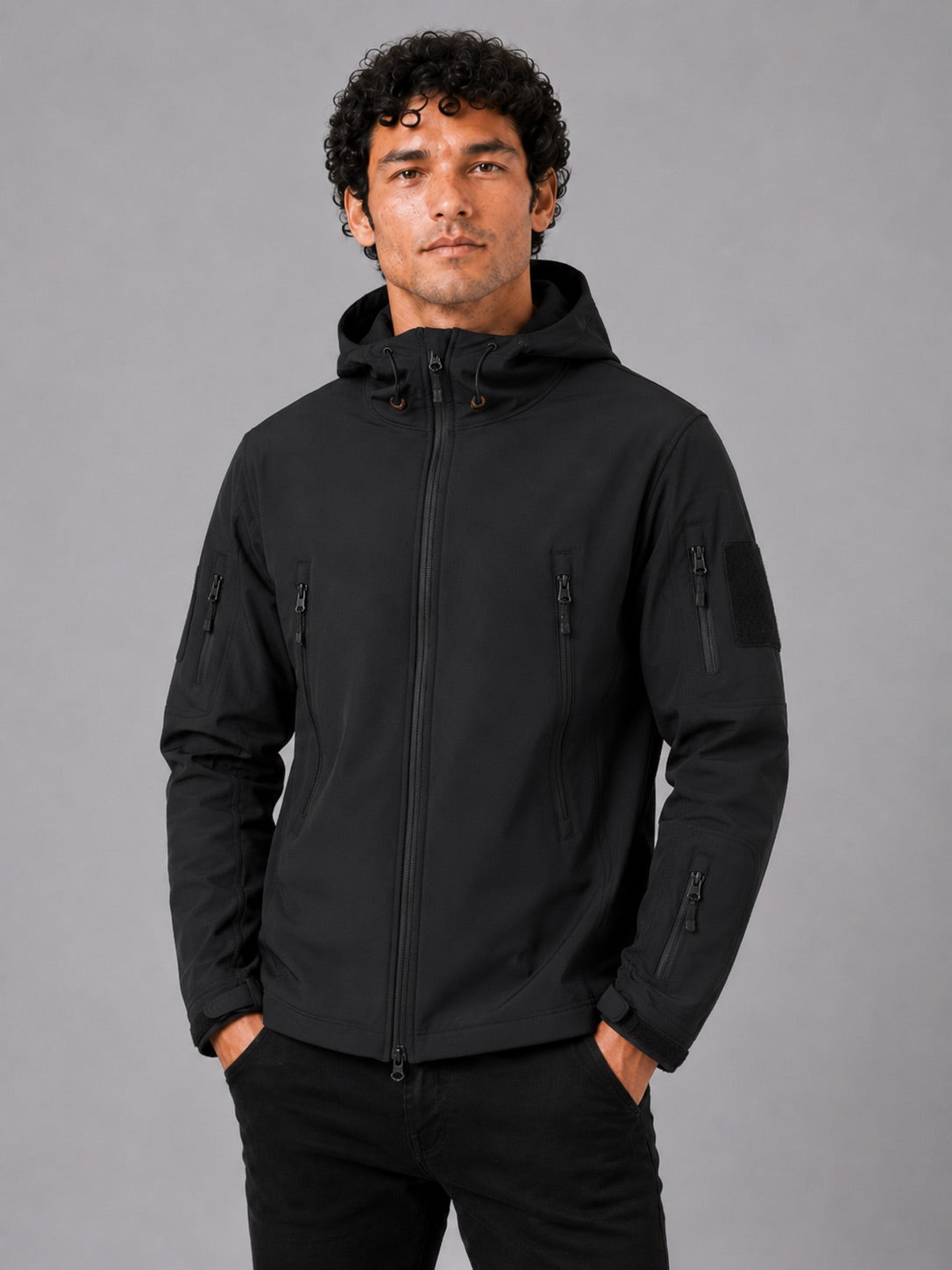 Men’s Soft Shell Tactical Work Wear Jacket Windproof Waterproof Hooded Autumn Jacket for Outdoor Work and Hiking Wear
