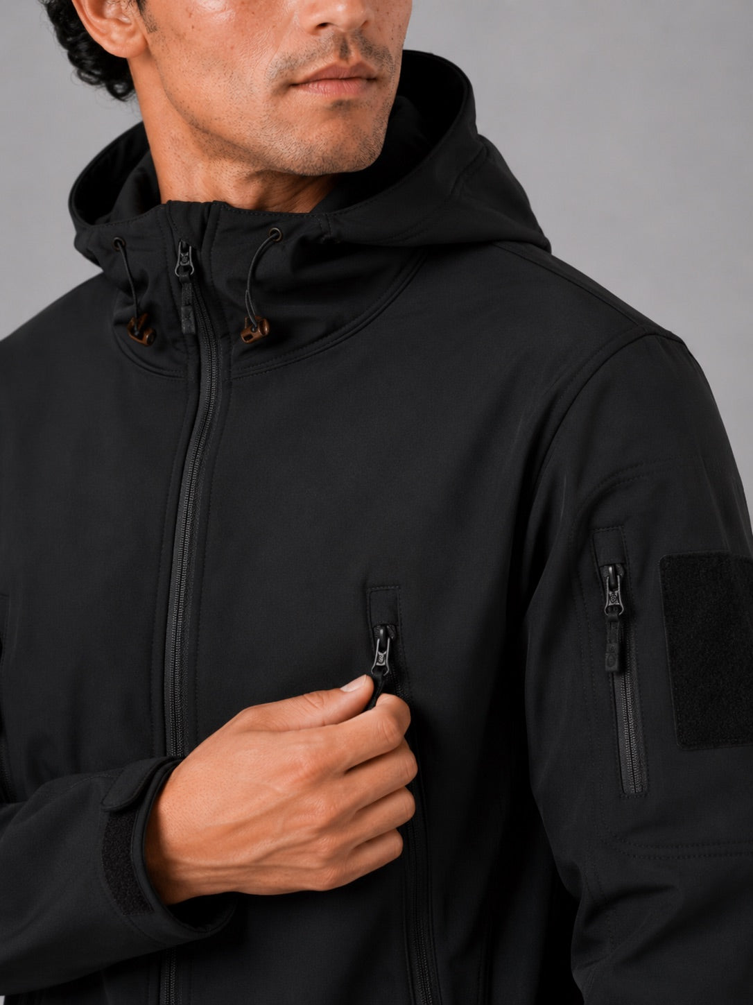 Men’s Soft Shell Tactical Work Wear Jacket Windproof Waterproof Hooded Autumn Jacket for Outdoor Work and Hiking Wear