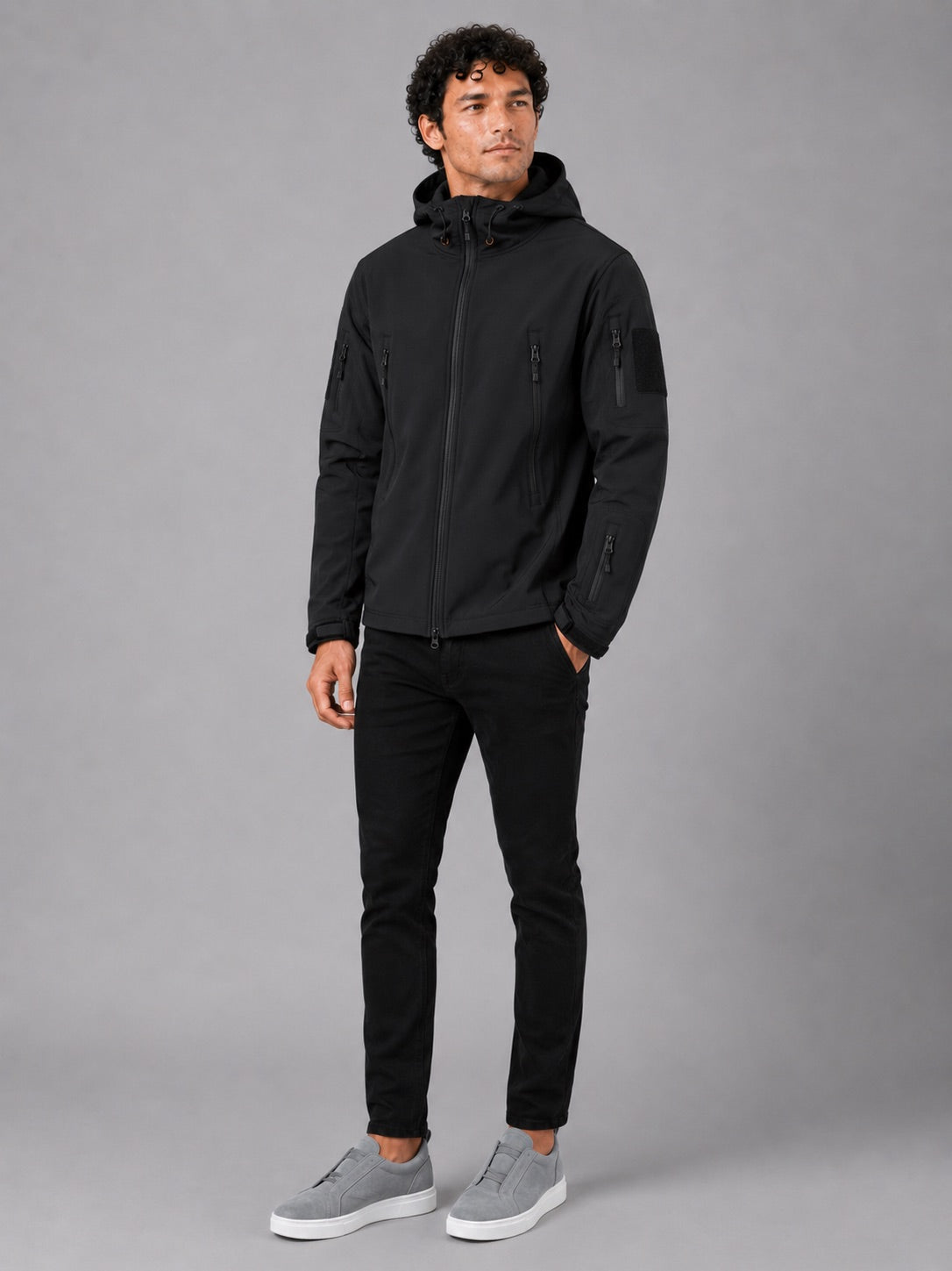 Men’s Soft Shell Tactical Work Wear Jacket Windproof Waterproof Hooded Autumn Jacket for Outdoor Work and Hiking Wear