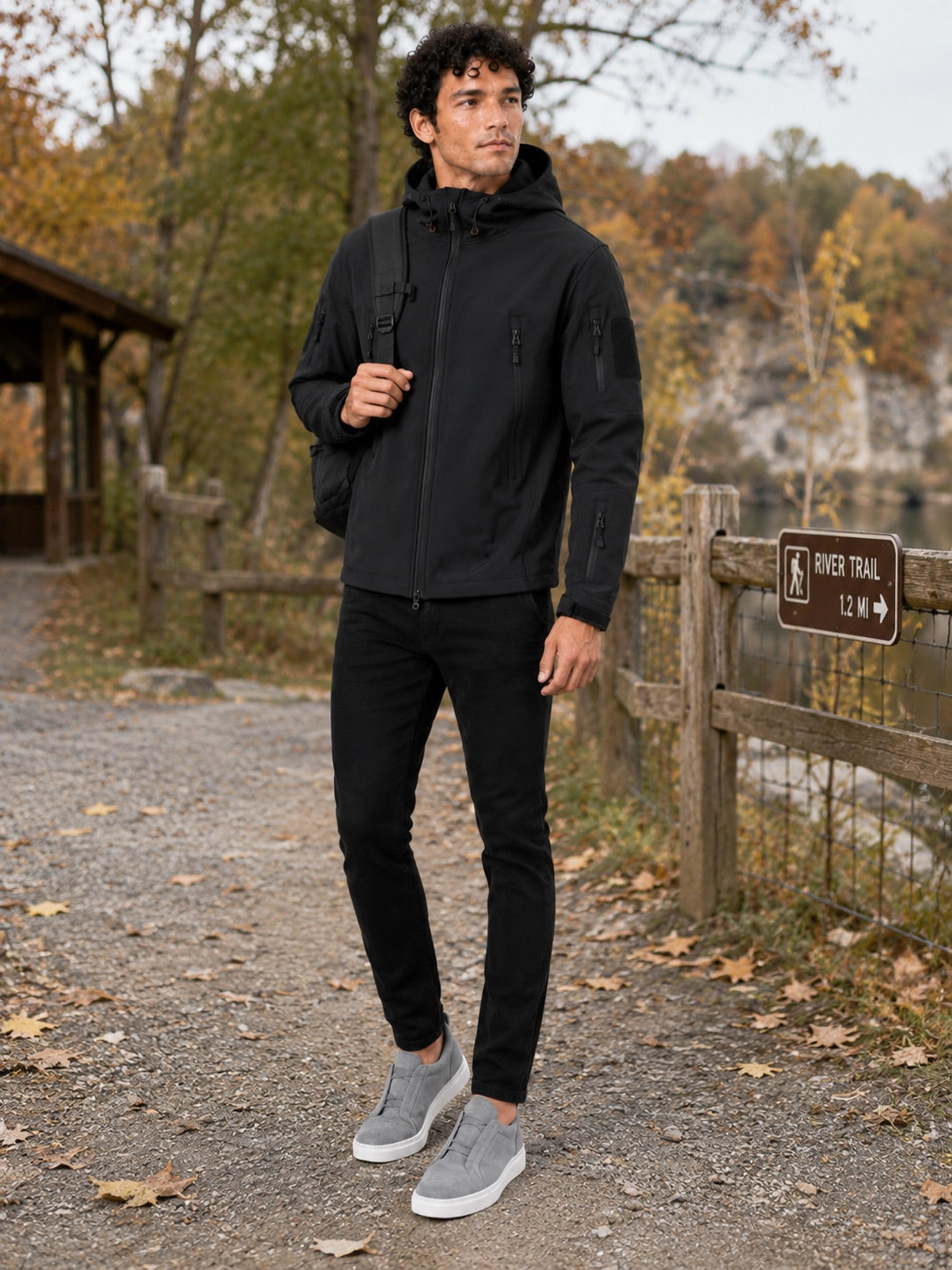 Men’s Soft Shell Tactical Work Wear Jacket Windproof Waterproof Hooded Autumn Jacket for Outdoor Work and Hiking Wear