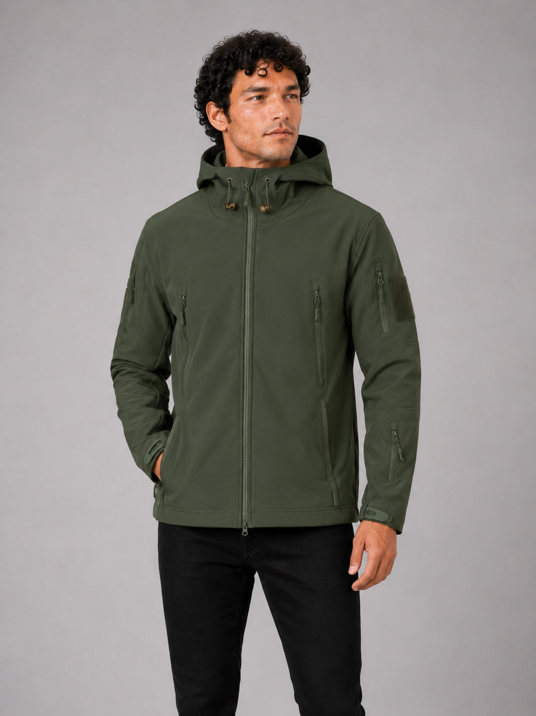 Men’s Soft Shell Tactical Work Wear Jacket Windproof Waterproof Hooded Autumn Jacket for Outdoor Work and Hiking Wear
