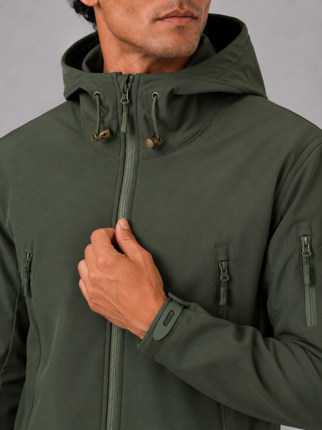 Men’s Soft Shell Tactical Work Wear Jacket Windproof Waterproof Hooded Autumn Jacket for Outdoor Work and Hiking Wear