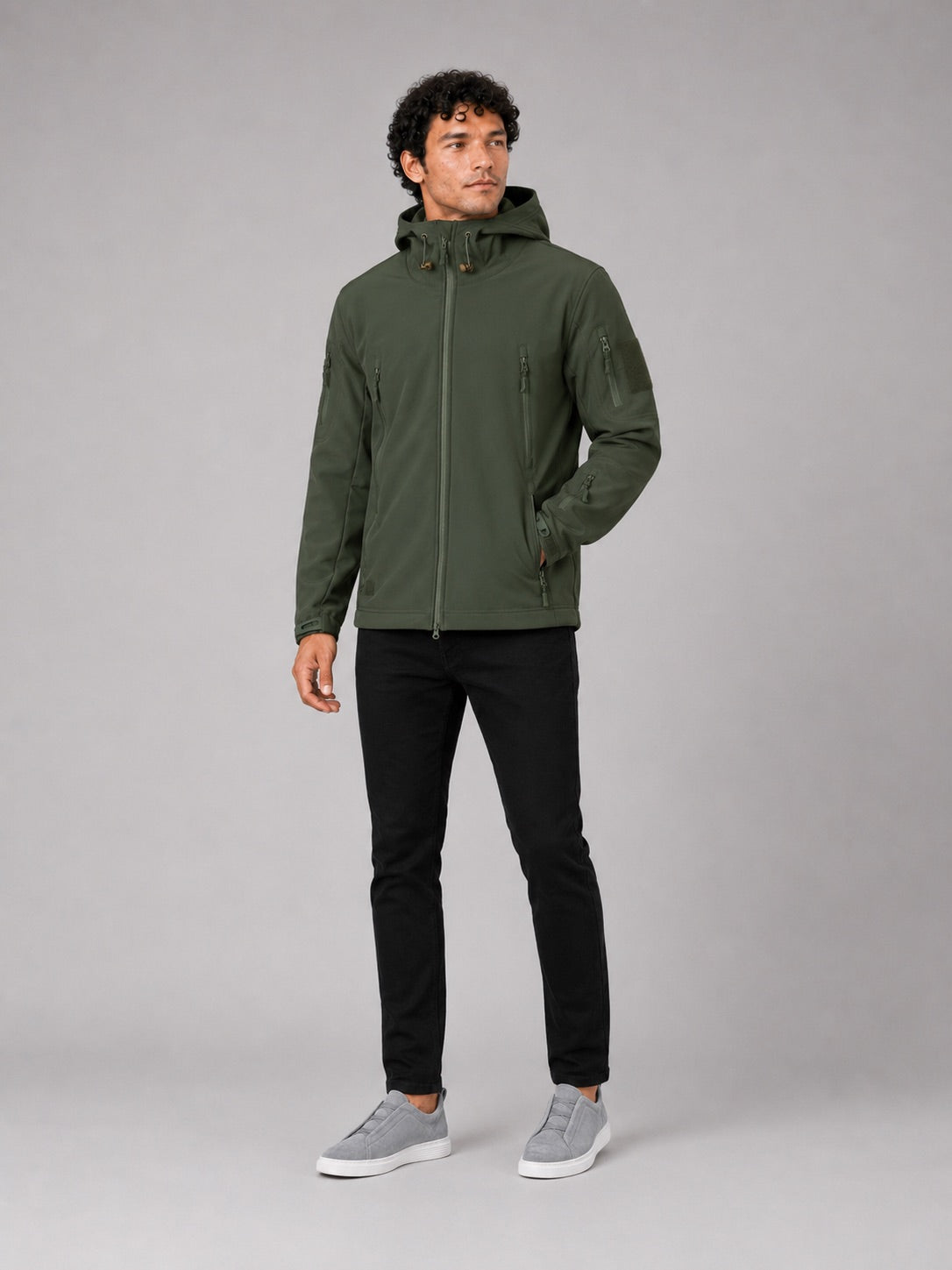 Men’s Soft Shell Tactical Work Wear Jacket Windproof Waterproof Hooded Autumn Jacket for Outdoor Work and Hiking Wear