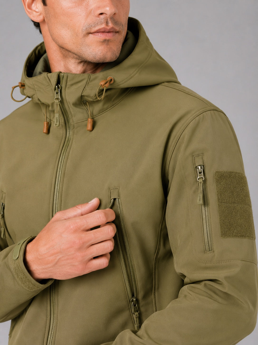 Men’s Soft Shell Tactical Work Wear Jacket Windproof Waterproof Hooded Autumn Jacket for Outdoor Work and Hiking Wear