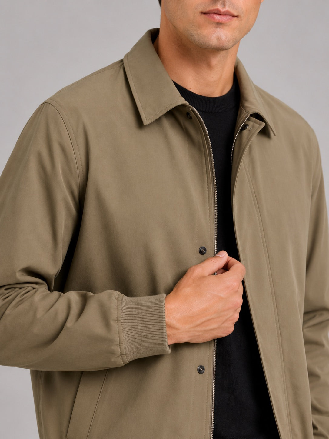 Men’s Lapel Autumn Jacket Solid Colour Lightweight Spring Autumn Casual Coat for Business Casual and Everyday Wear