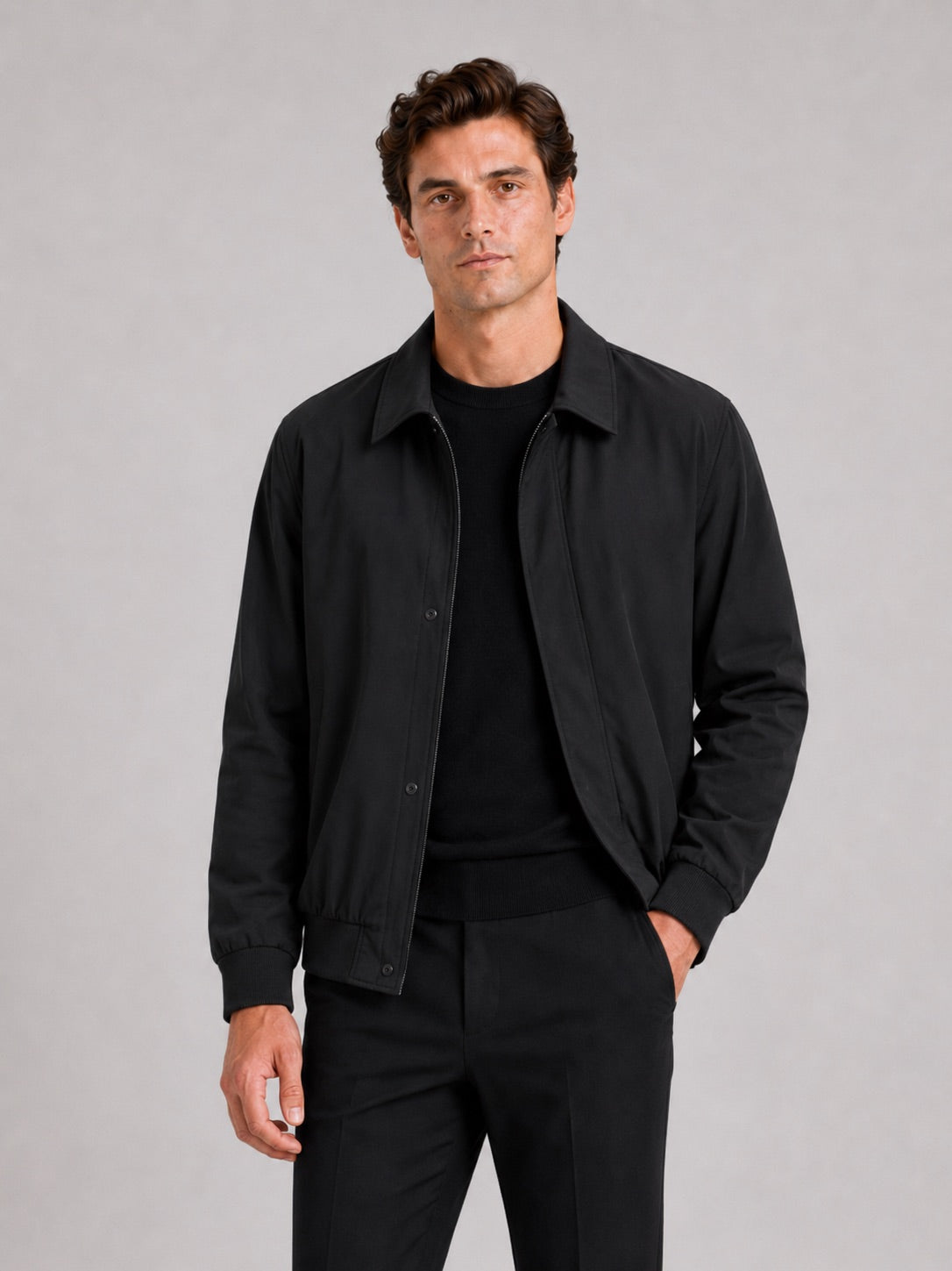 Men’s Lapel Autumn Jacket Solid Colour Lightweight Spring Autumn Casual Coat for Business Casual and Everyday Wear
