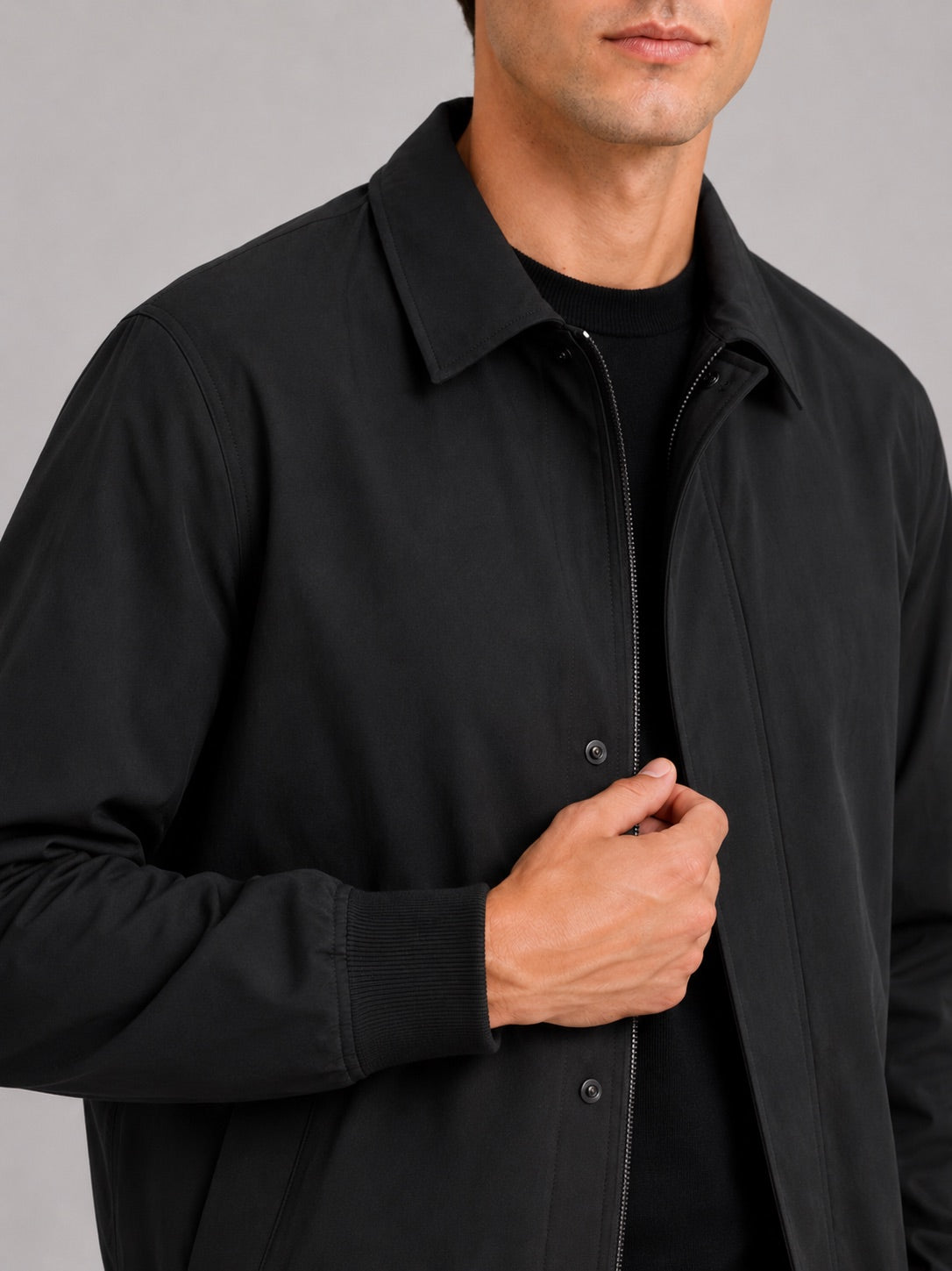 Men’s Lapel Autumn Jacket Solid Colour Lightweight Spring Autumn Casual Coat for Business Casual and Everyday Wear