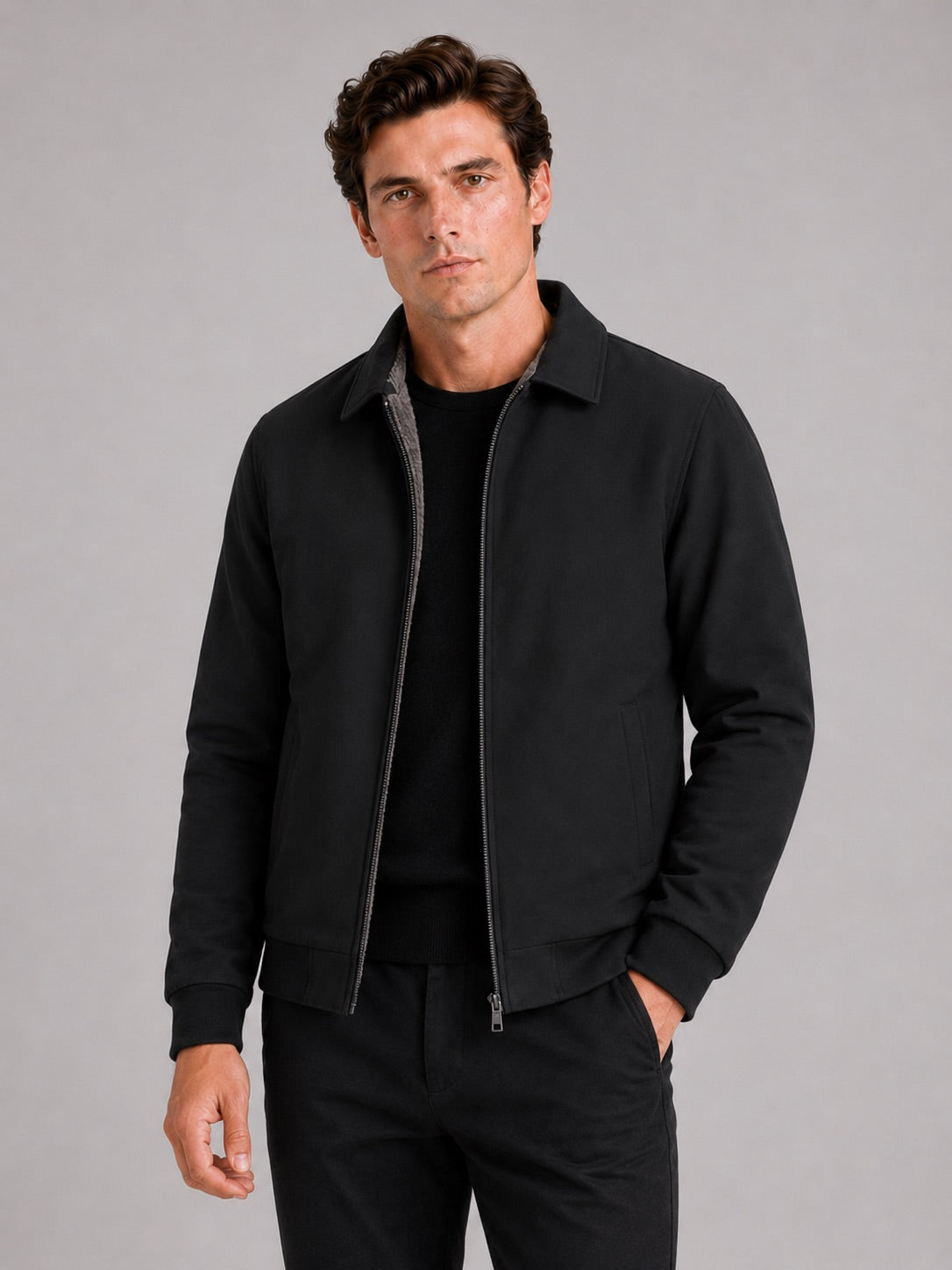 Men’s Fleece Lined Autumn Jacket Turn-Down Collar Thick Warm Autumn Winter Coat For Business Casual and Everyday Wear