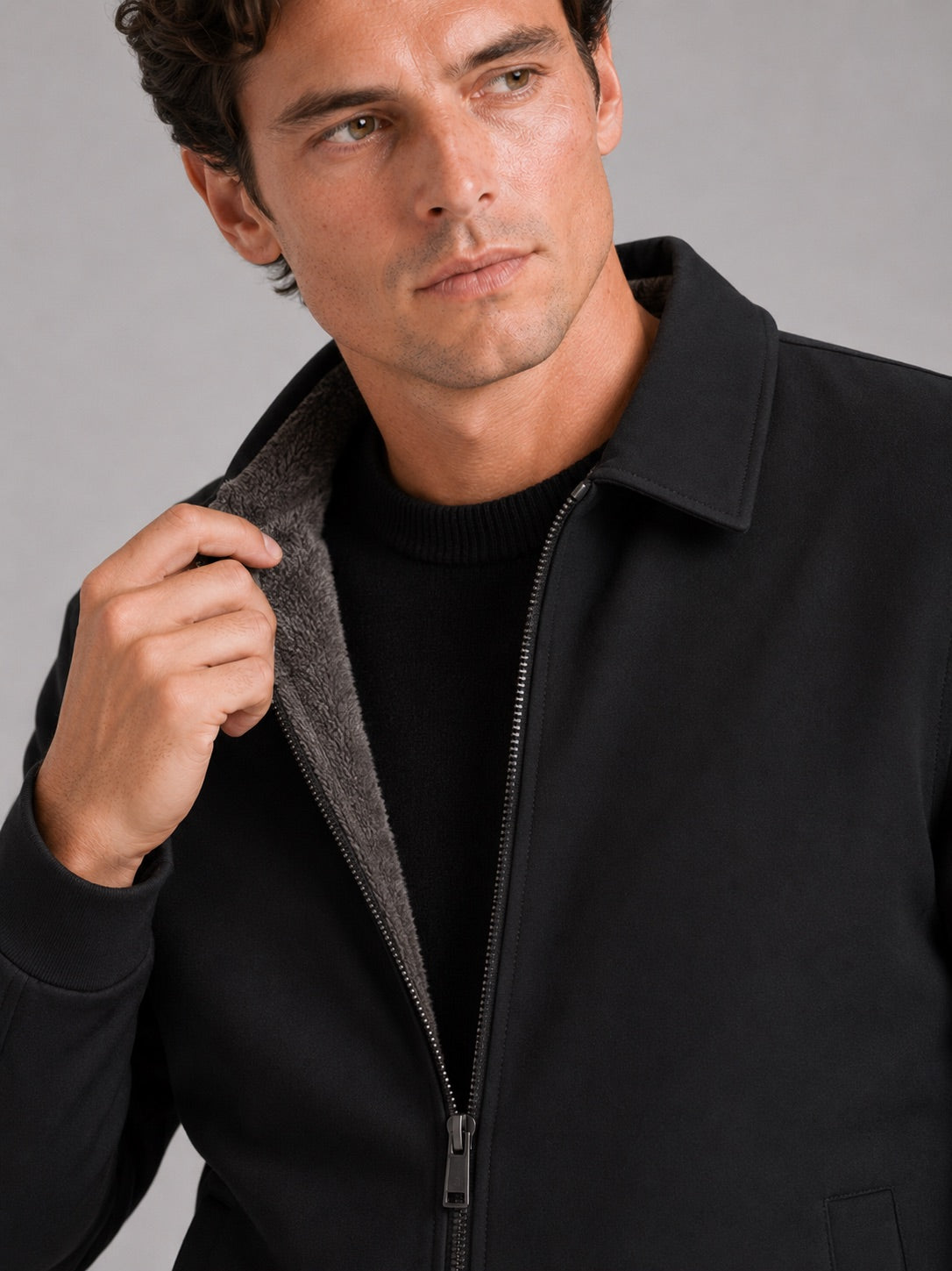 Men’s Fleece Lined Autumn Jacket Turn-Down Collar Thick Warm Autumn Winter Coat For Business Casual and Everyday Wear