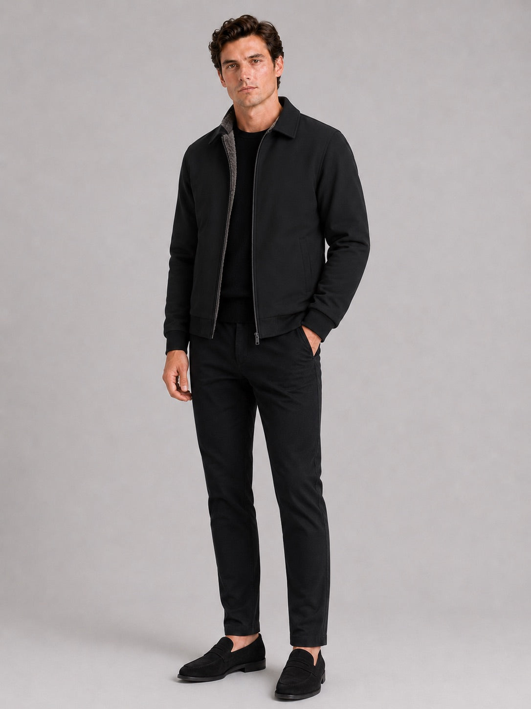 Men’s Fleece Lined Autumn Jacket Turn-Down Collar Thick Warm Autumn Winter Coat For Business Casual and Everyday Wear