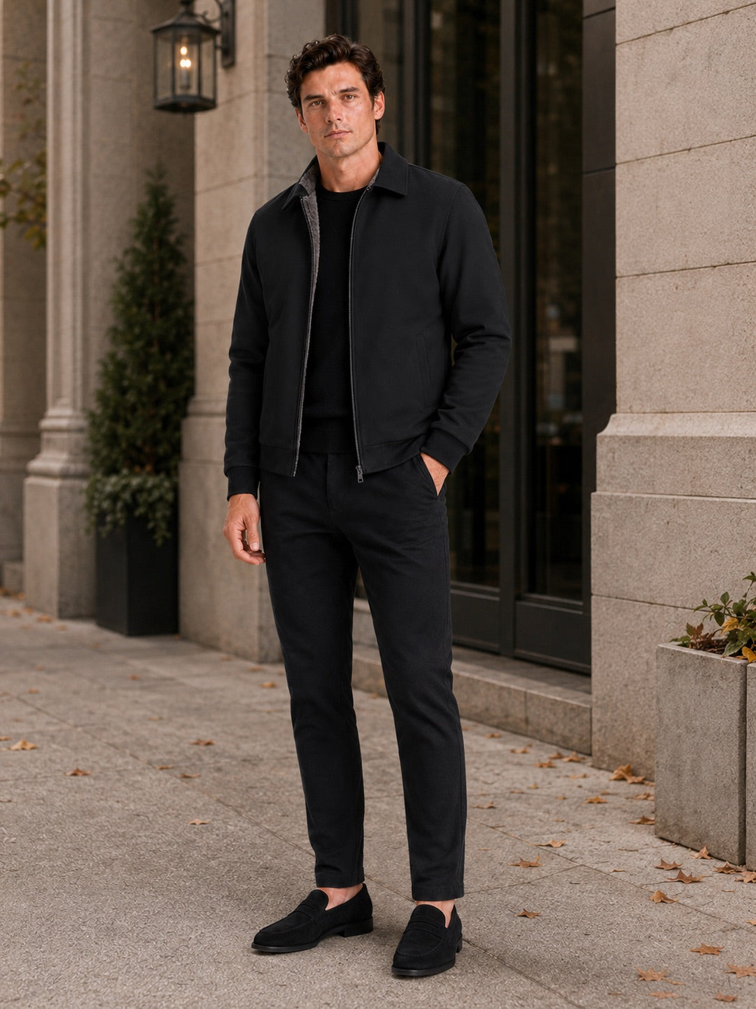 Men’s Fleece Lined Autumn Jacket Turn-Down Collar Thick Warm Autumn Winter Coat For Business Casual and Everyday Wear