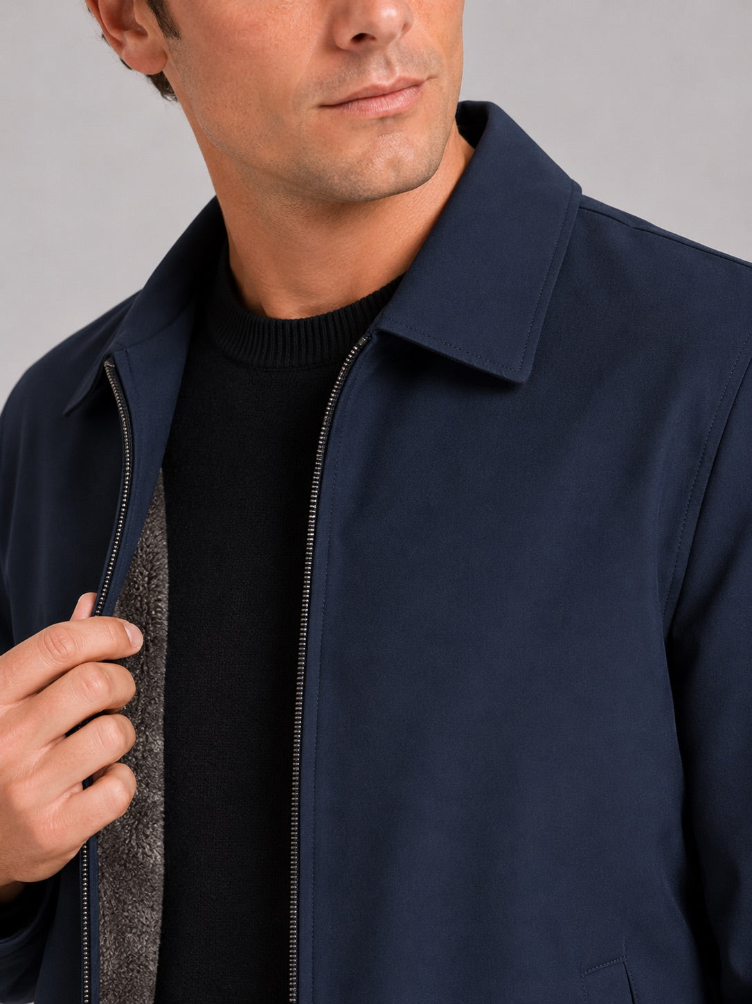 Men’s Fleece Lined Autumn Jacket Turn-Down Collar Thick Warm Autumn Winter Coat For Business Casual and Everyday Wear