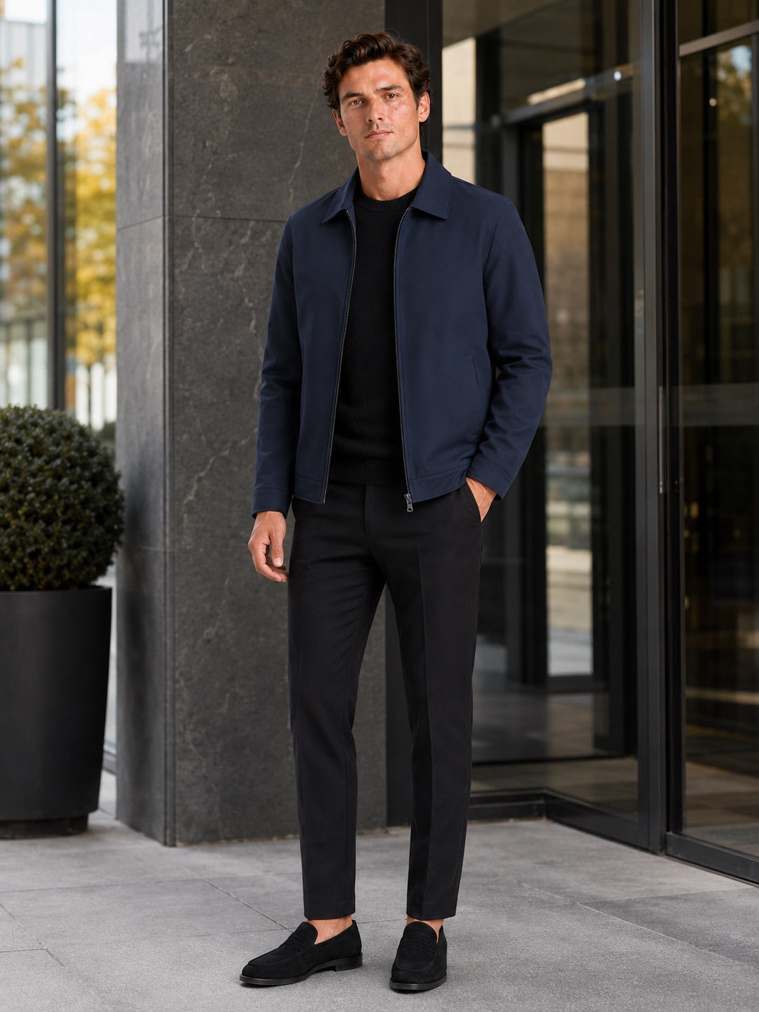 Men’s Fleece Lined Autumn Jacket Turn-Down Collar Thick Warm Autumn Winter Coat For Business Casual and Everyday Wear