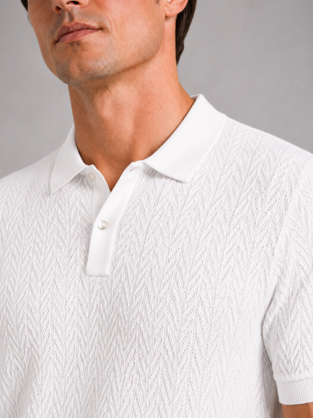 Men’s Knit Polo Shirt Short Sleeve Breathable Solid Colour Summer Polo for Casual and Vacation Wear