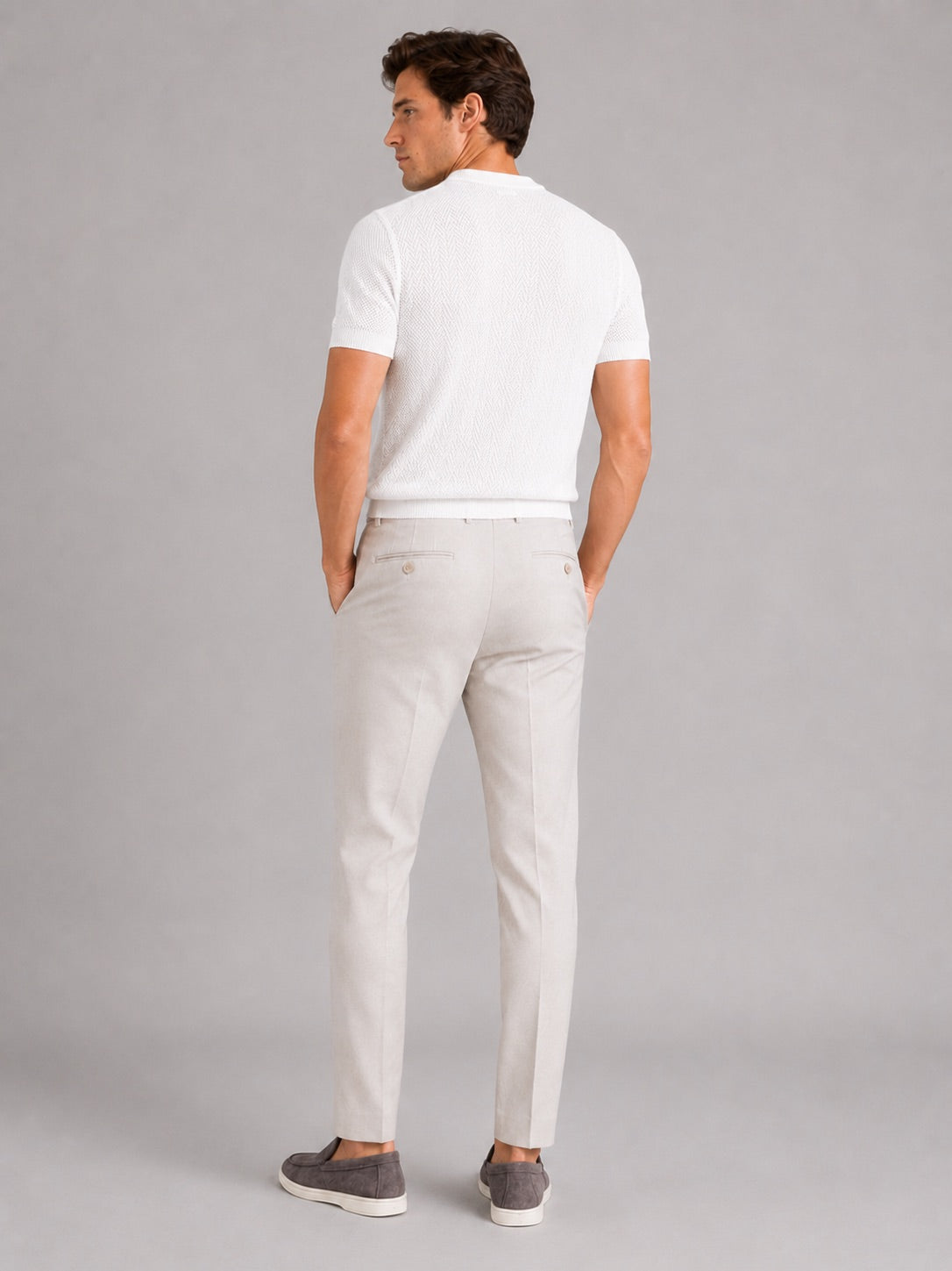 Men’s Knit Polo Shirt Short Sleeve Breathable Solid Colour Summer Polo for Casual and Vacation Wear