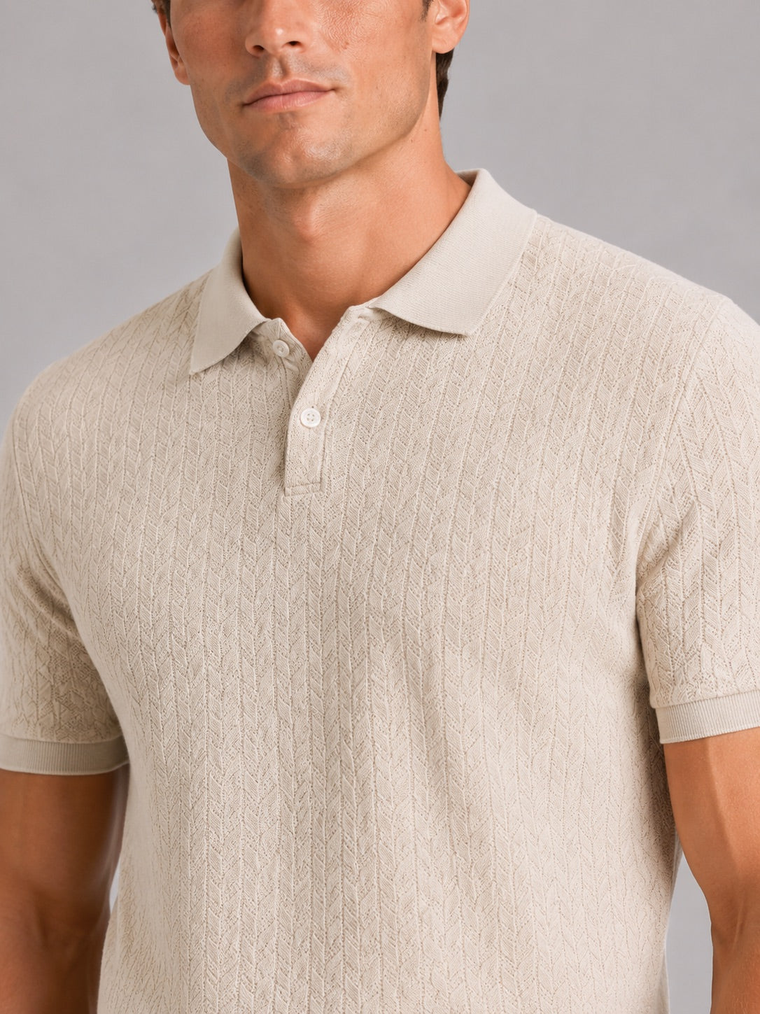 Men’s Knit Polo Shirt Short Sleeve Breathable Solid Colour Summer Polo for Casual and Vacation Wear