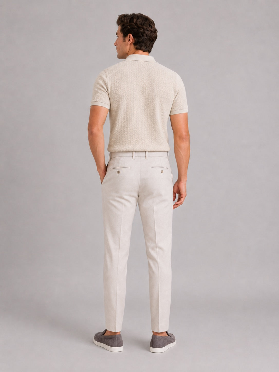 Men’s Knit Polo Shirt Short Sleeve Breathable Solid Colour Summer Polo for Casual and Vacation Wear