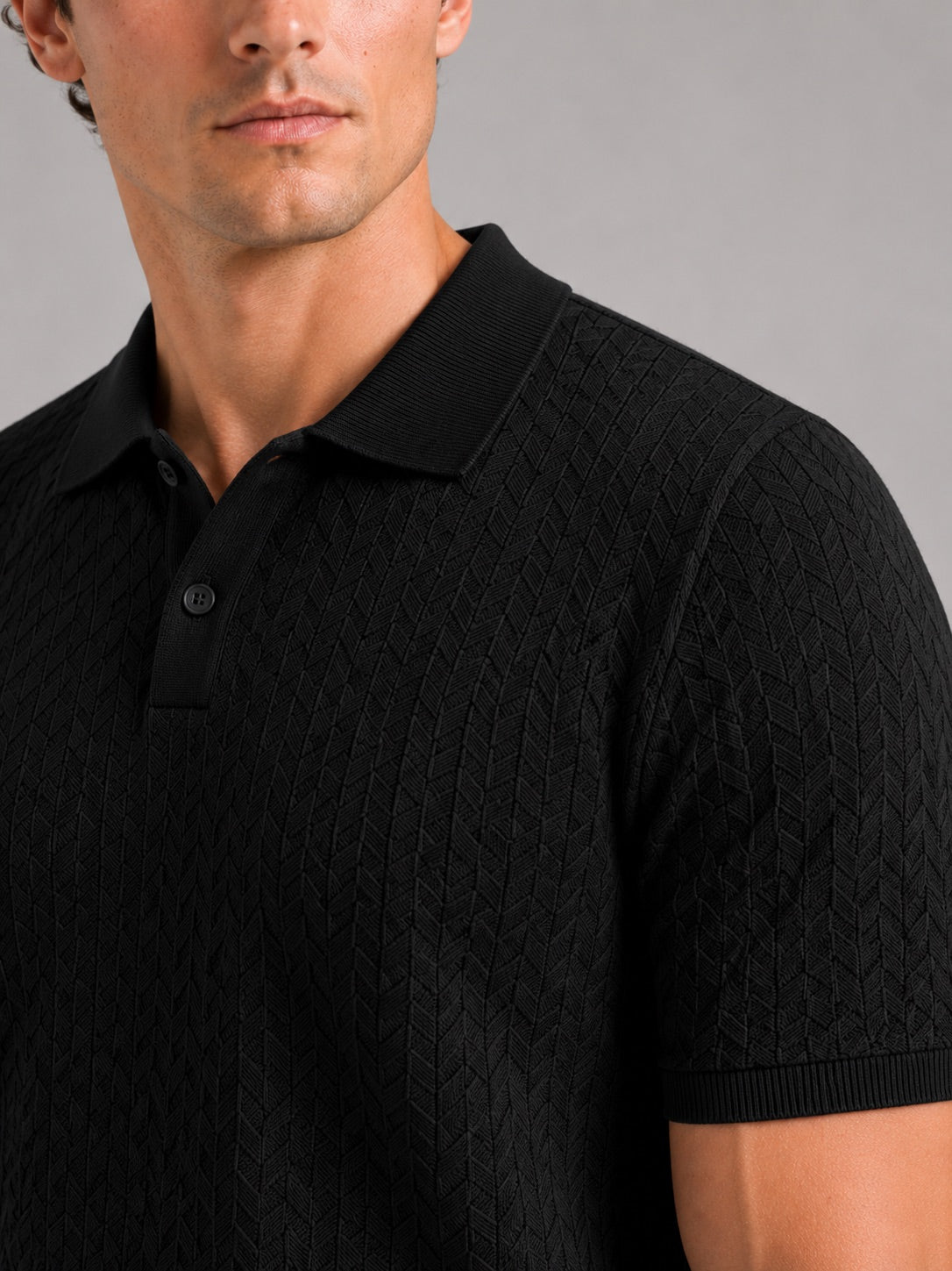 Men’s Knit Polo Shirt Short Sleeve Breathable Solid Colour Summer Polo for Casual and Vacation Wear