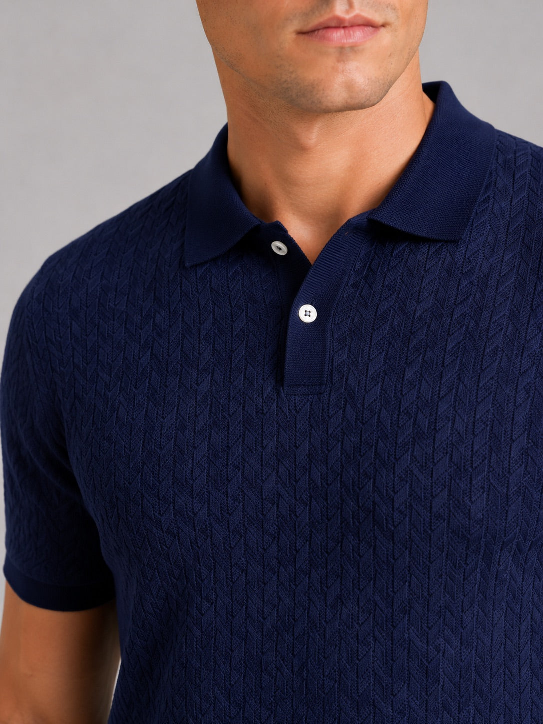 Men’s Knit Polo Shirt Short Sleeve Breathable Solid Colour Summer Polo for Casual and Vacation Wear