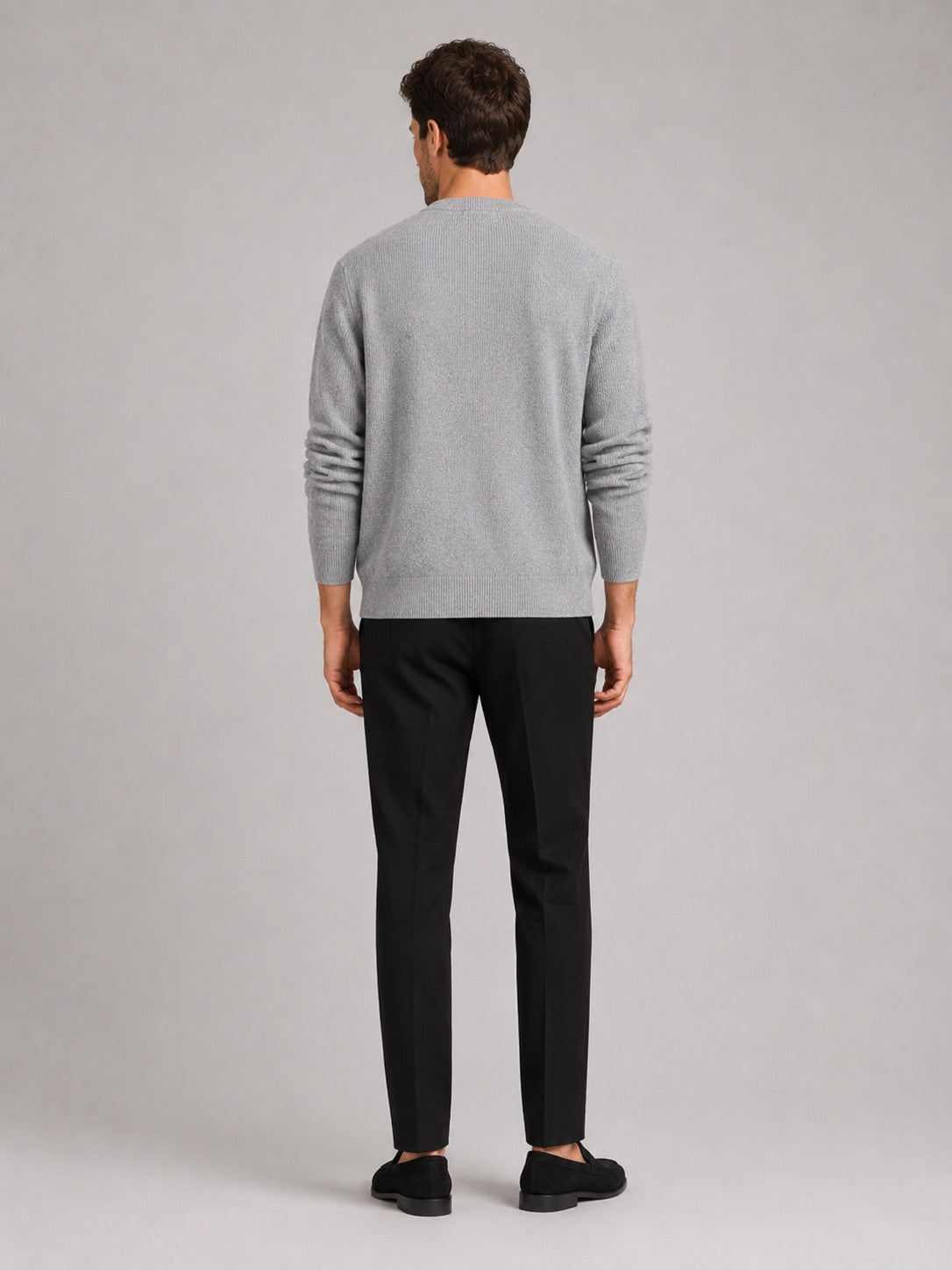 Men’s Cardigan Jumper Crew Neck Solid Colour Knit Autumn Layer for Casual and Everyday Wear