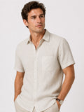 Men’s Linen Short Sleeve Shirt Lightweight Breathable Summer Top for Coastal Casual and Quiet Luxury Style