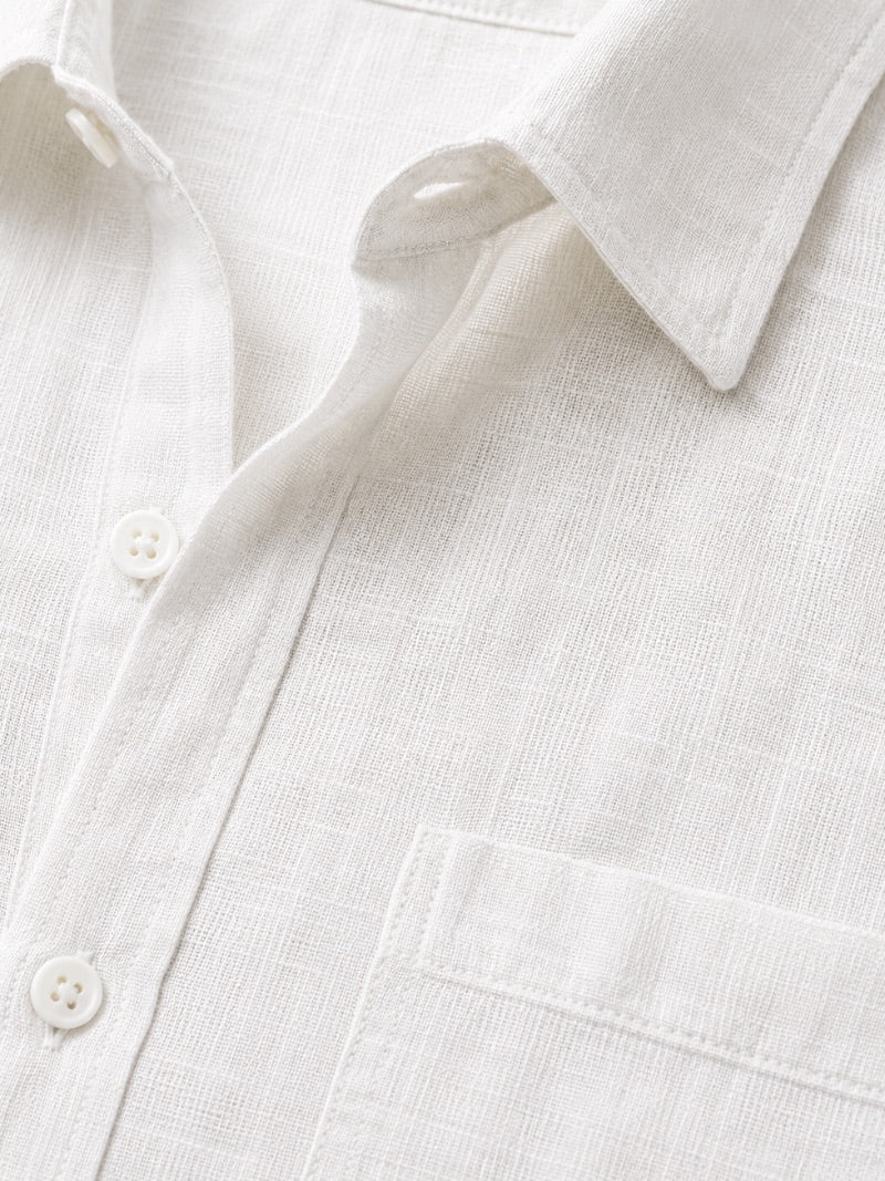 Men’s Linen Short Sleeve Shirt Lightweight Breathable Summer Top for Coastal Casual and Quiet Luxury Style